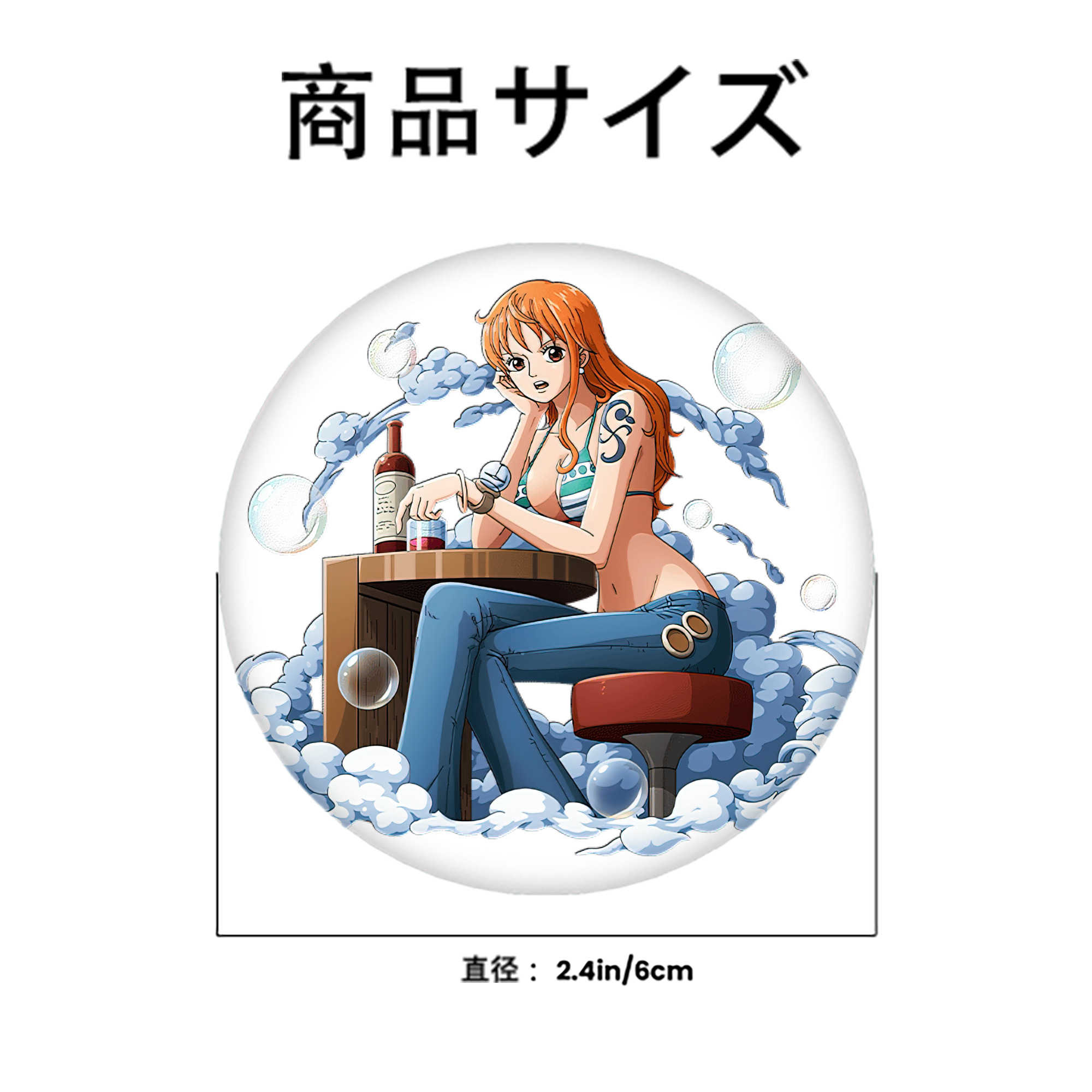 ワンピース ナミ ONE PIECE Nami 6cm 缶バッジ 複数セット