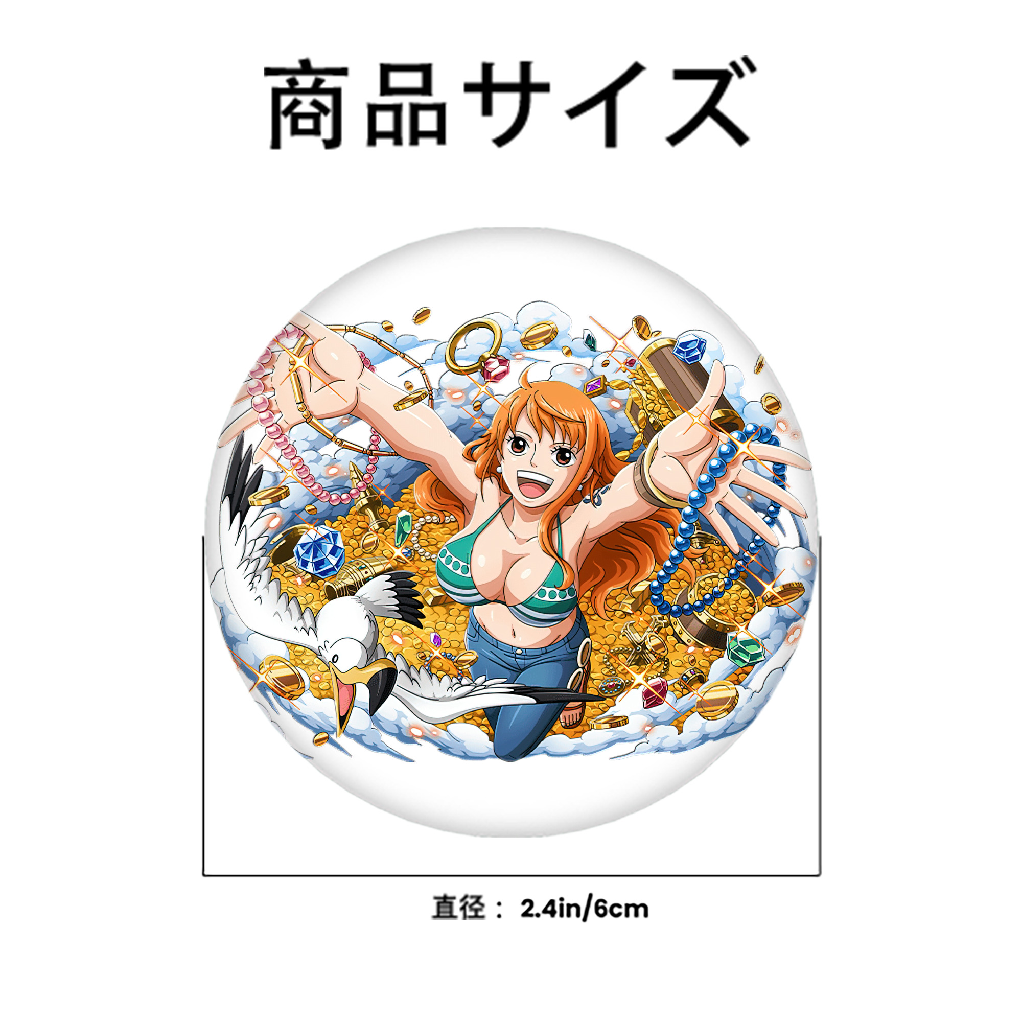 ワンピース ナミ ONE PIECE Nami 6cm 缶バッジ 複数セット