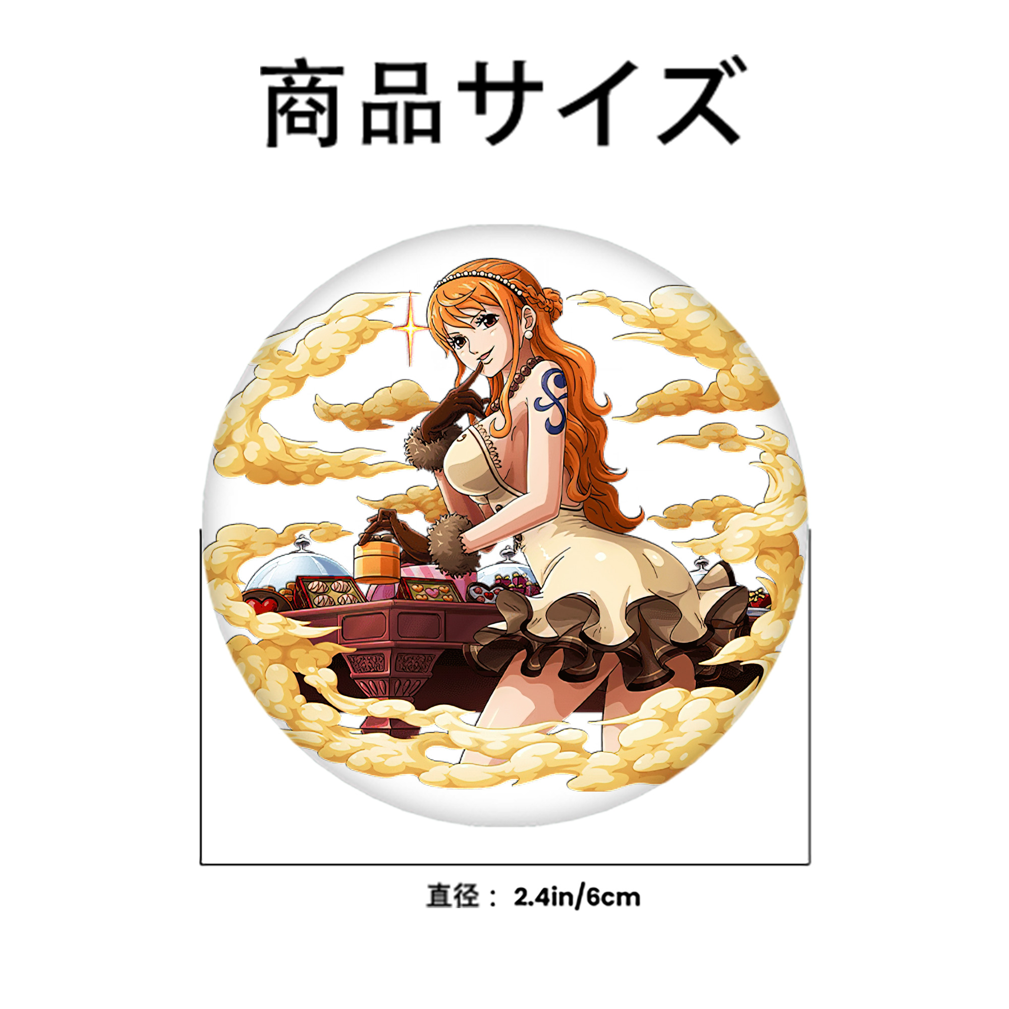ワンピース ナミ ONE PIECE Nami 6cm 缶バッジ 複数セット