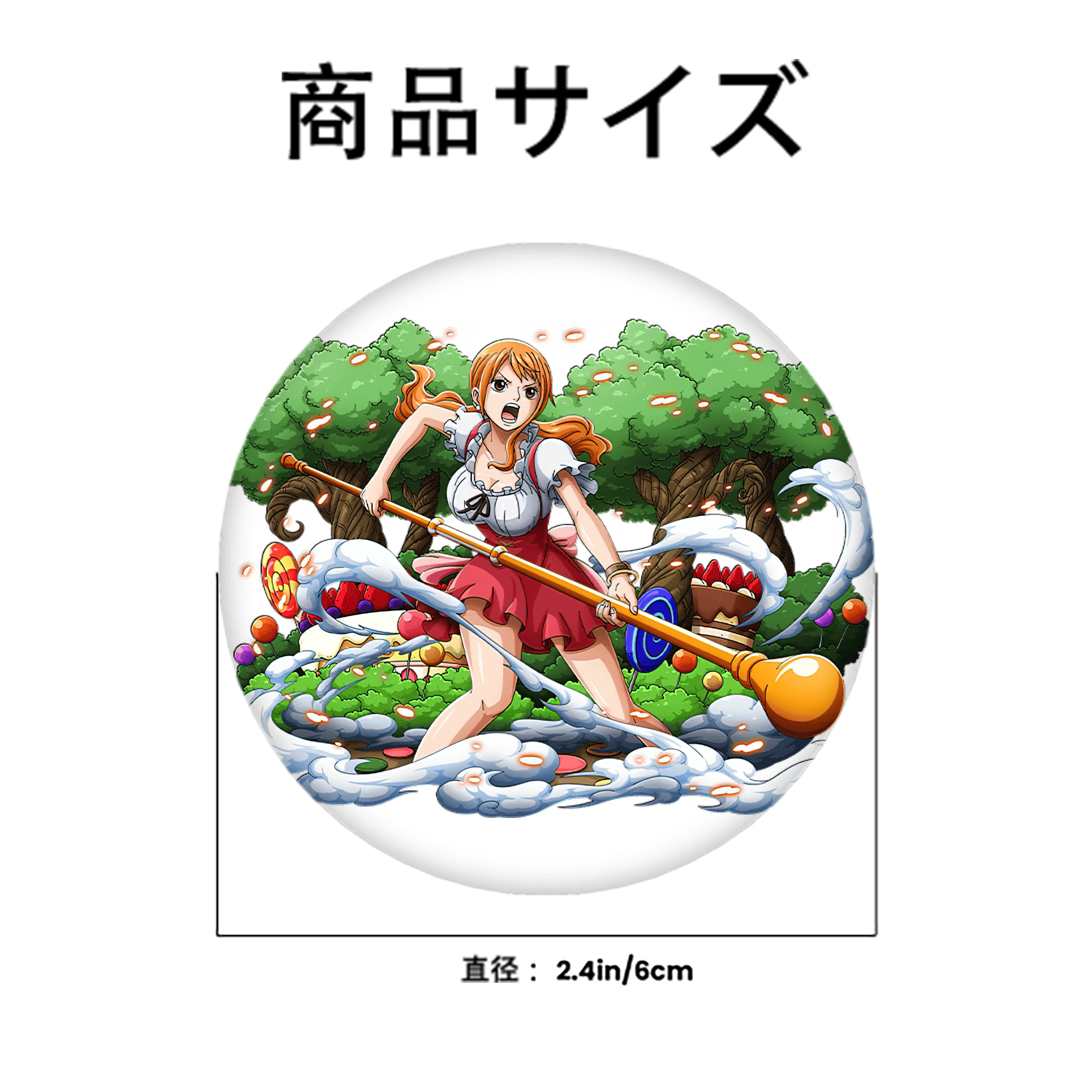 ワンピース ナミ ONE PIECE Nami 6cm 缶バッジ 複数セット