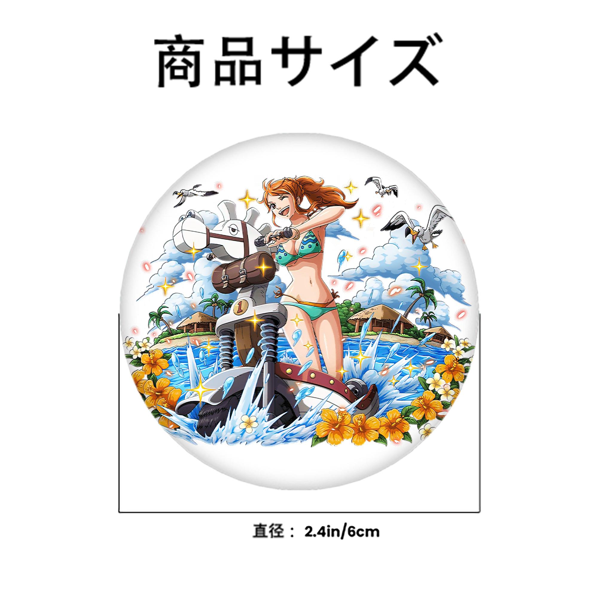 ワンピース ナミ ONE PIECE Nami 6cm 缶バッジ 複数セット