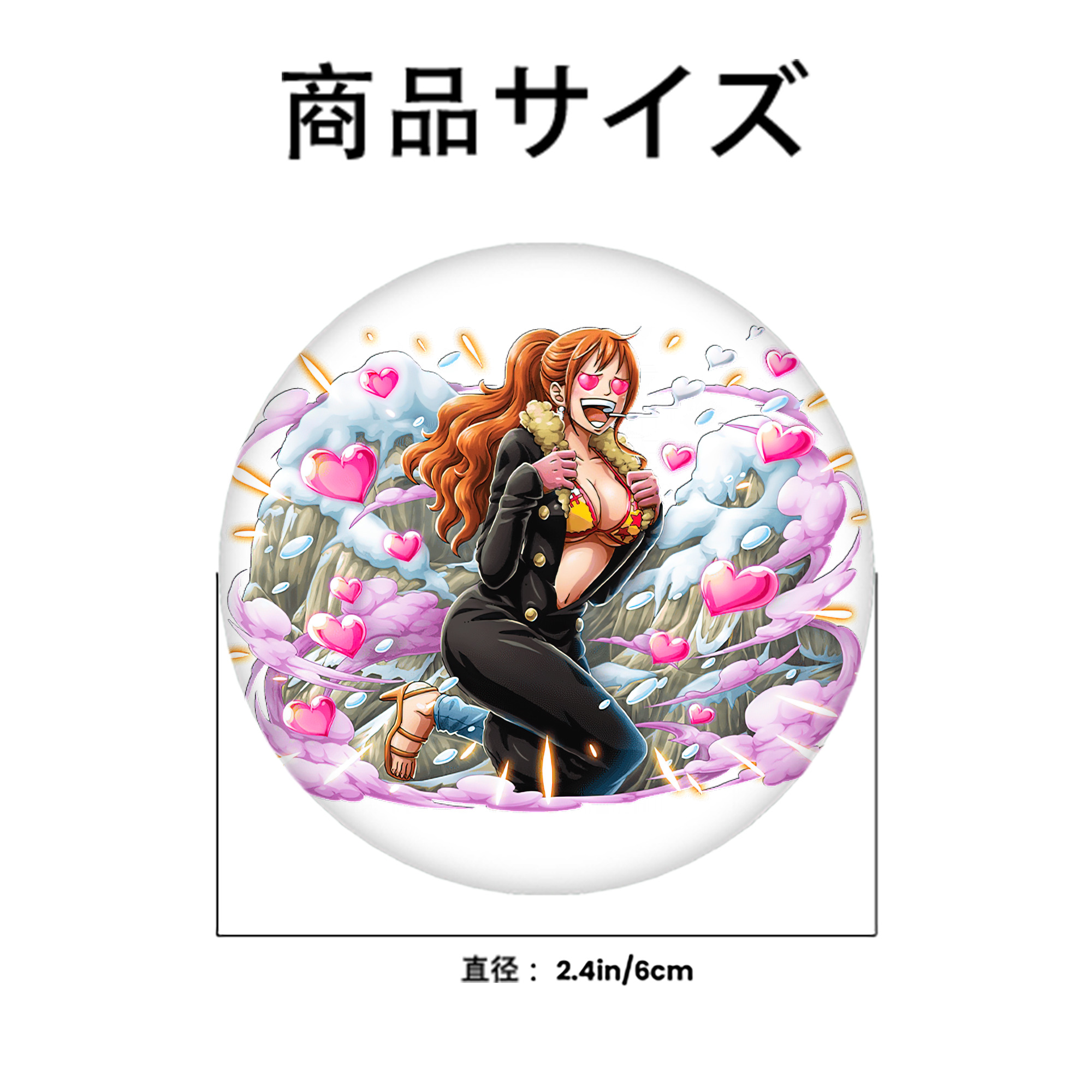 ワンピース ナミ ONE PIECE Nami 6cm 缶バッジ 複数セット