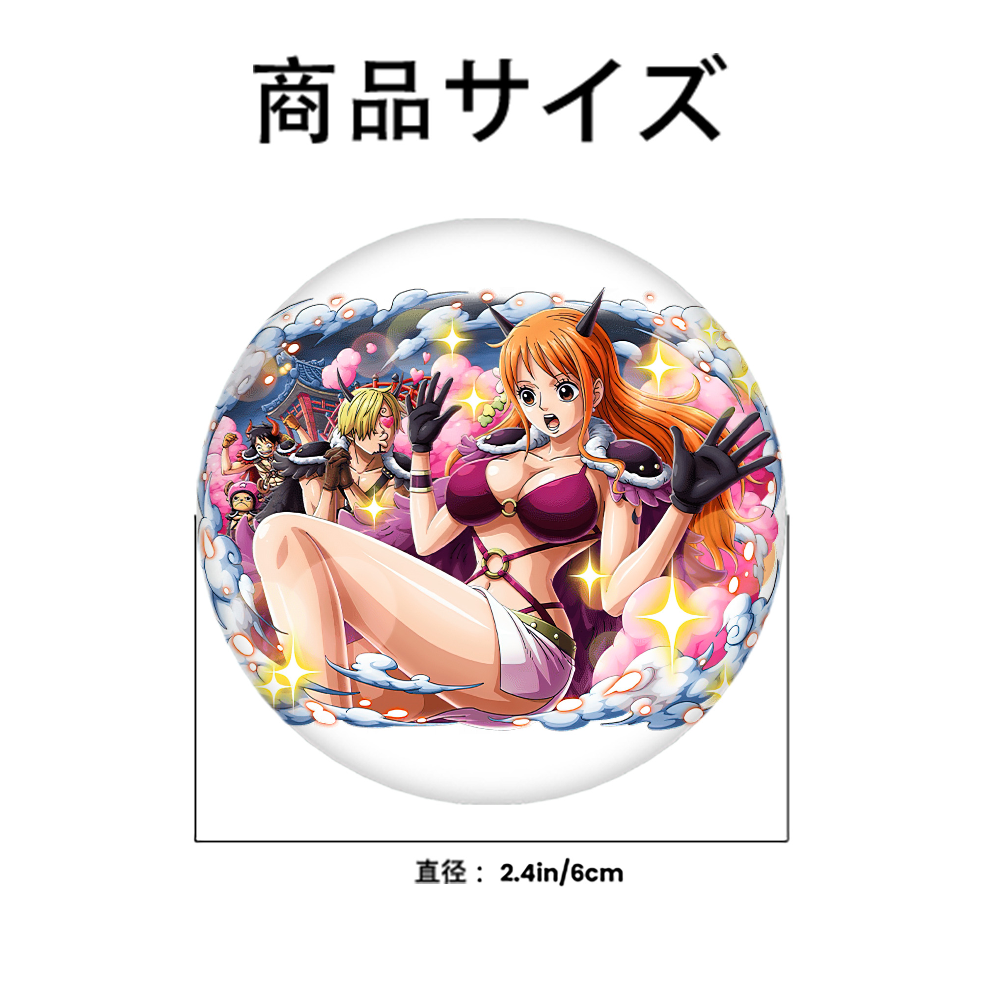 ワンピース ナミ ONE PIECE Nami 6cm 缶バッジ 複数セット