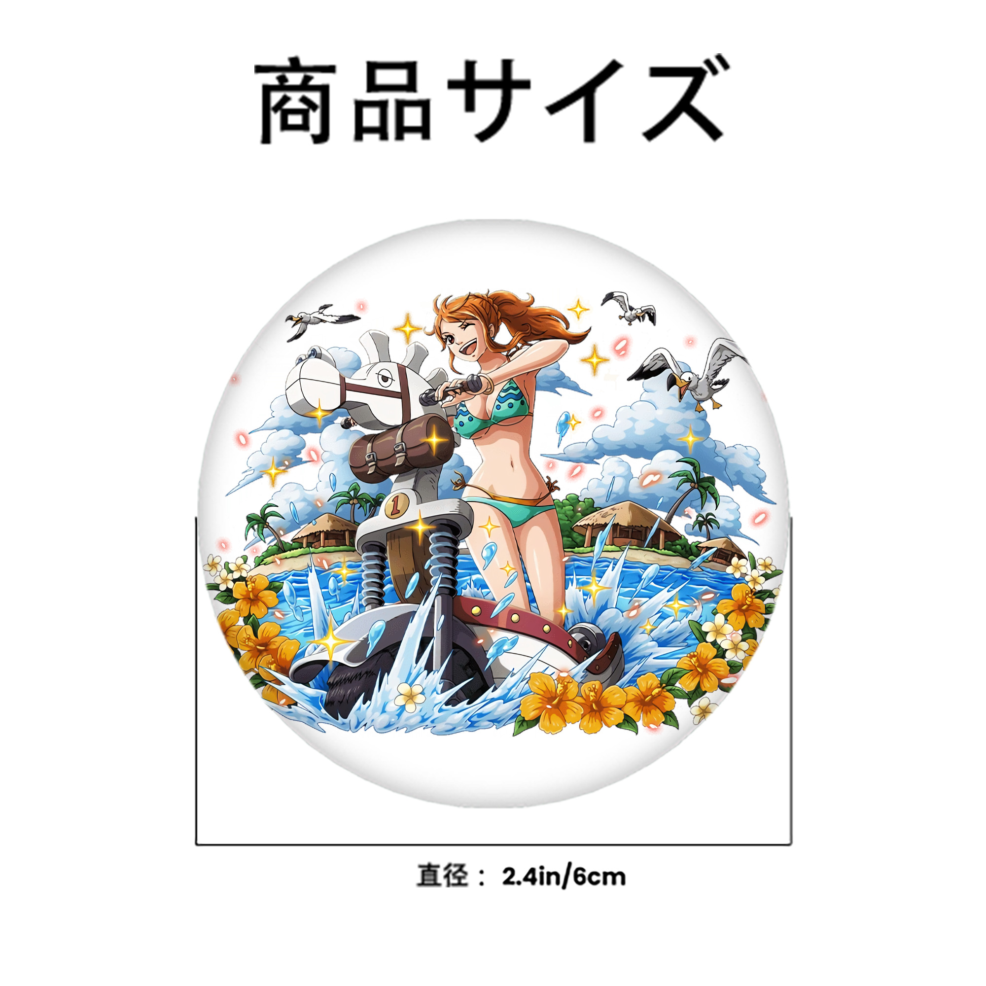 ワンピース ナミ ONE PIECE Nami 6cm 缶バッジ 複数セット