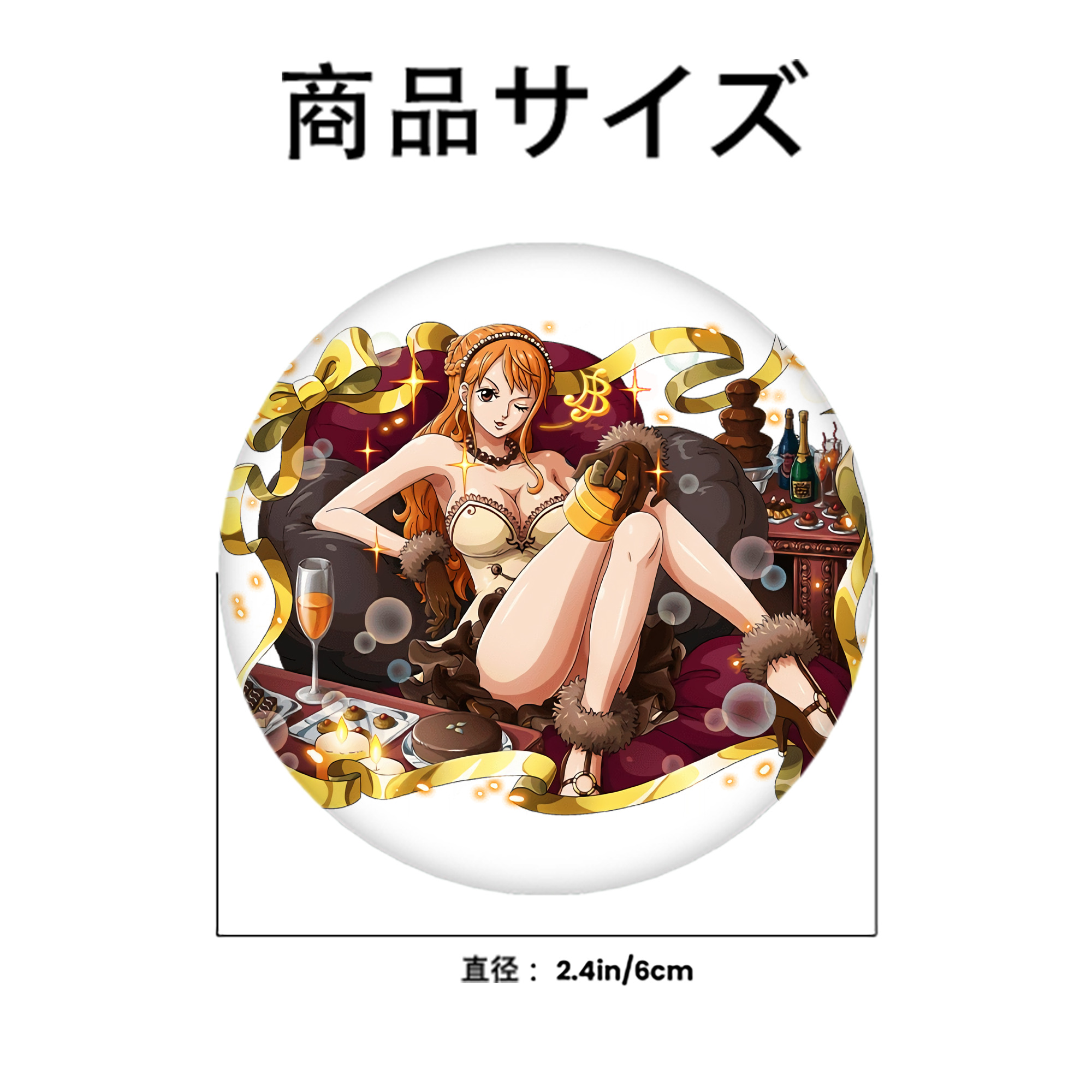 ワンピース ナミ ONE PIECE Nami 6cm 缶バッジ 複数セット