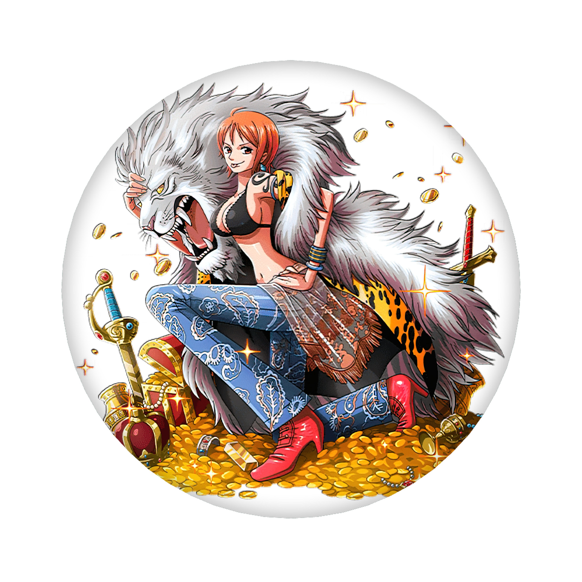（画像用） ワンピース ナミ ONE PIECE Nami 6cm 缶バッジ 複数セット