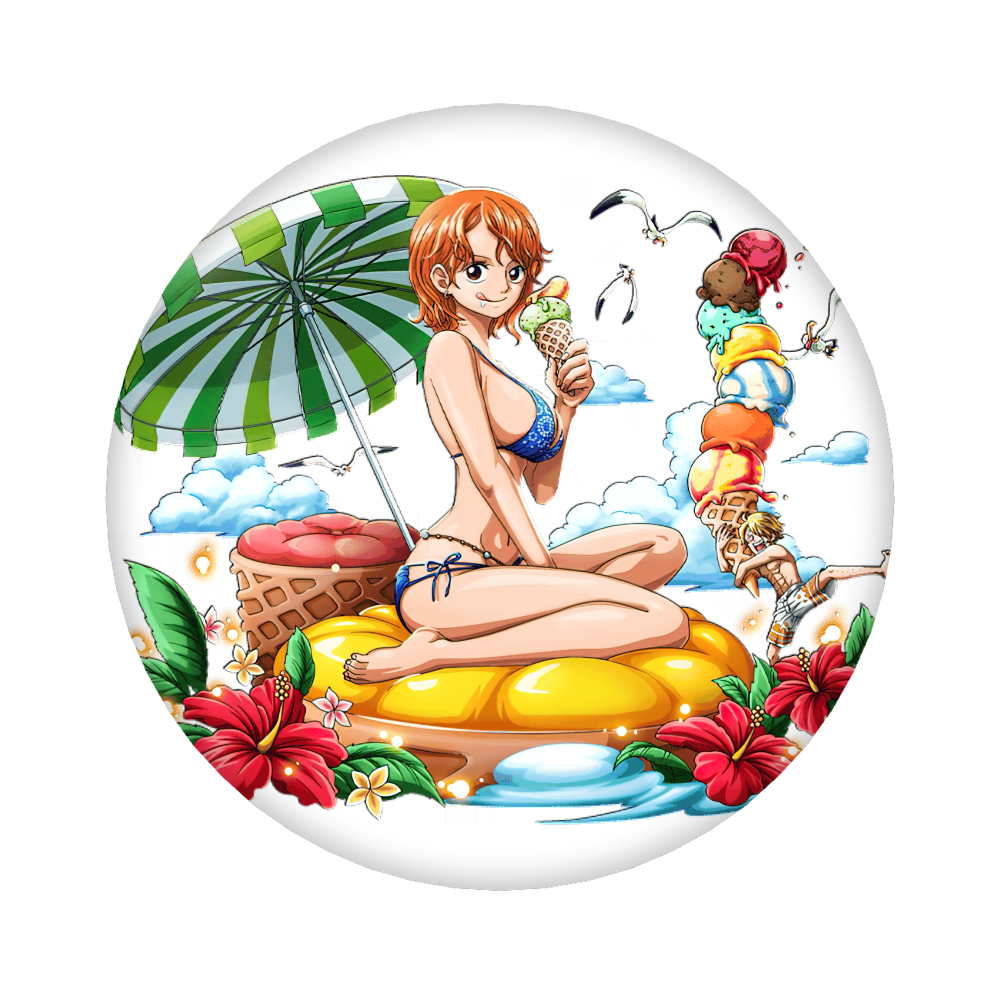 （画像用） ワンピース ナミ ONE PIECE Nami 6cm 缶バッジ 複数セット