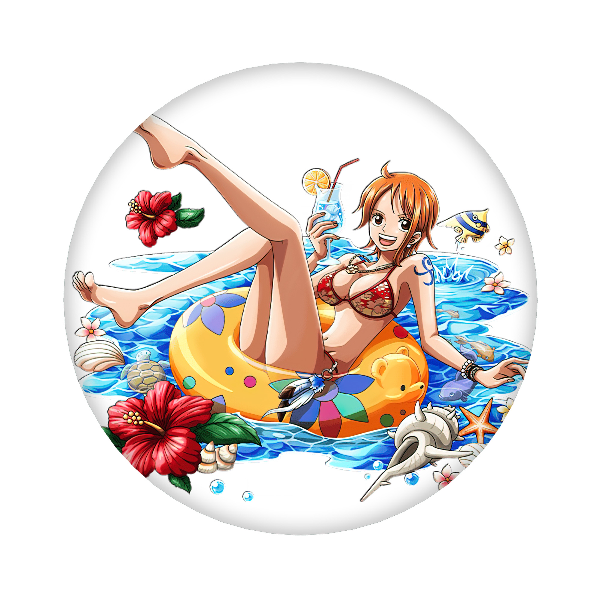 （画像用） ワンピース ナミ ONE PIECE Nami 6cm 缶バッジ 複数セット