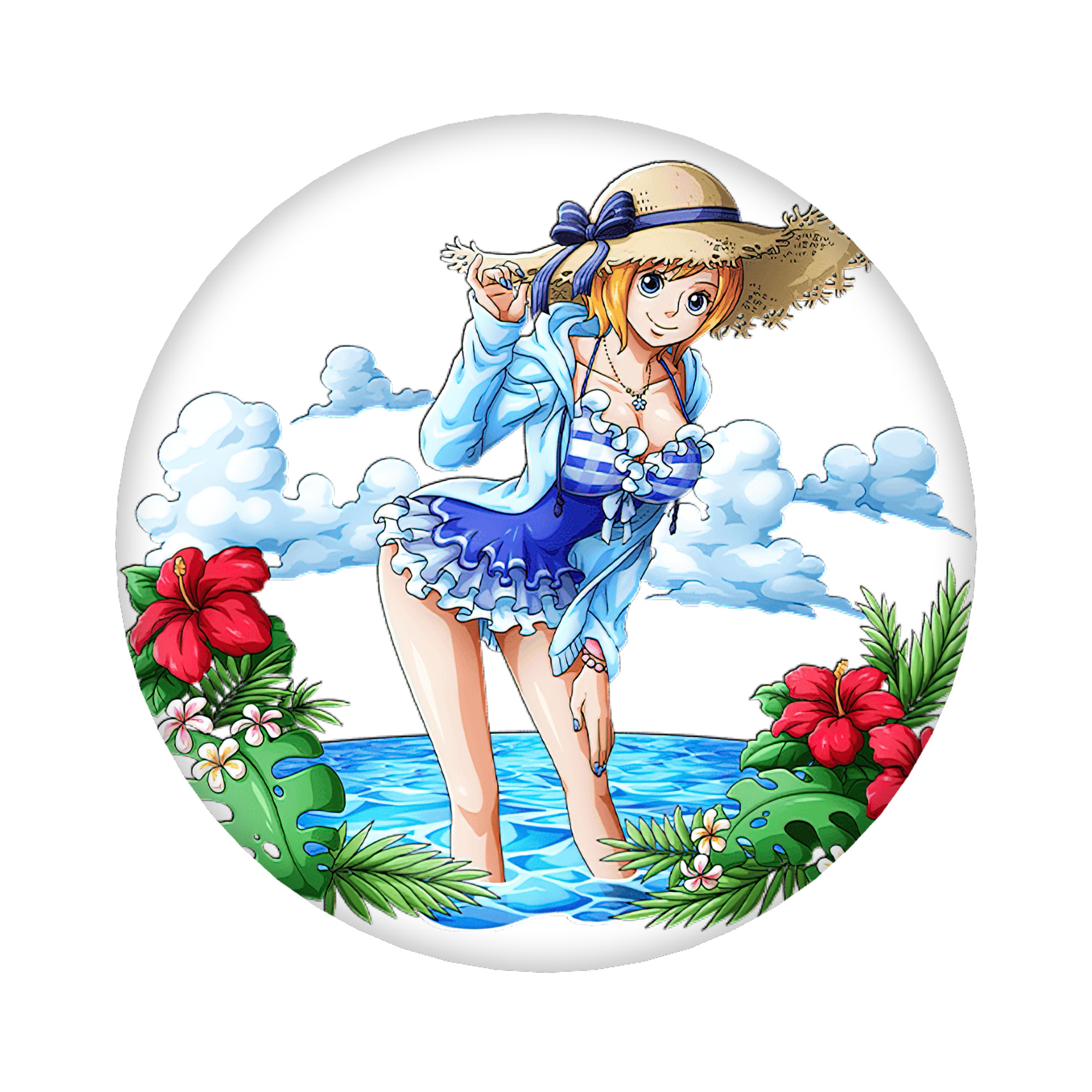（画像用） ワンピース ナミ ONE PIECE Nami 6cm 缶バッジ 複数セット