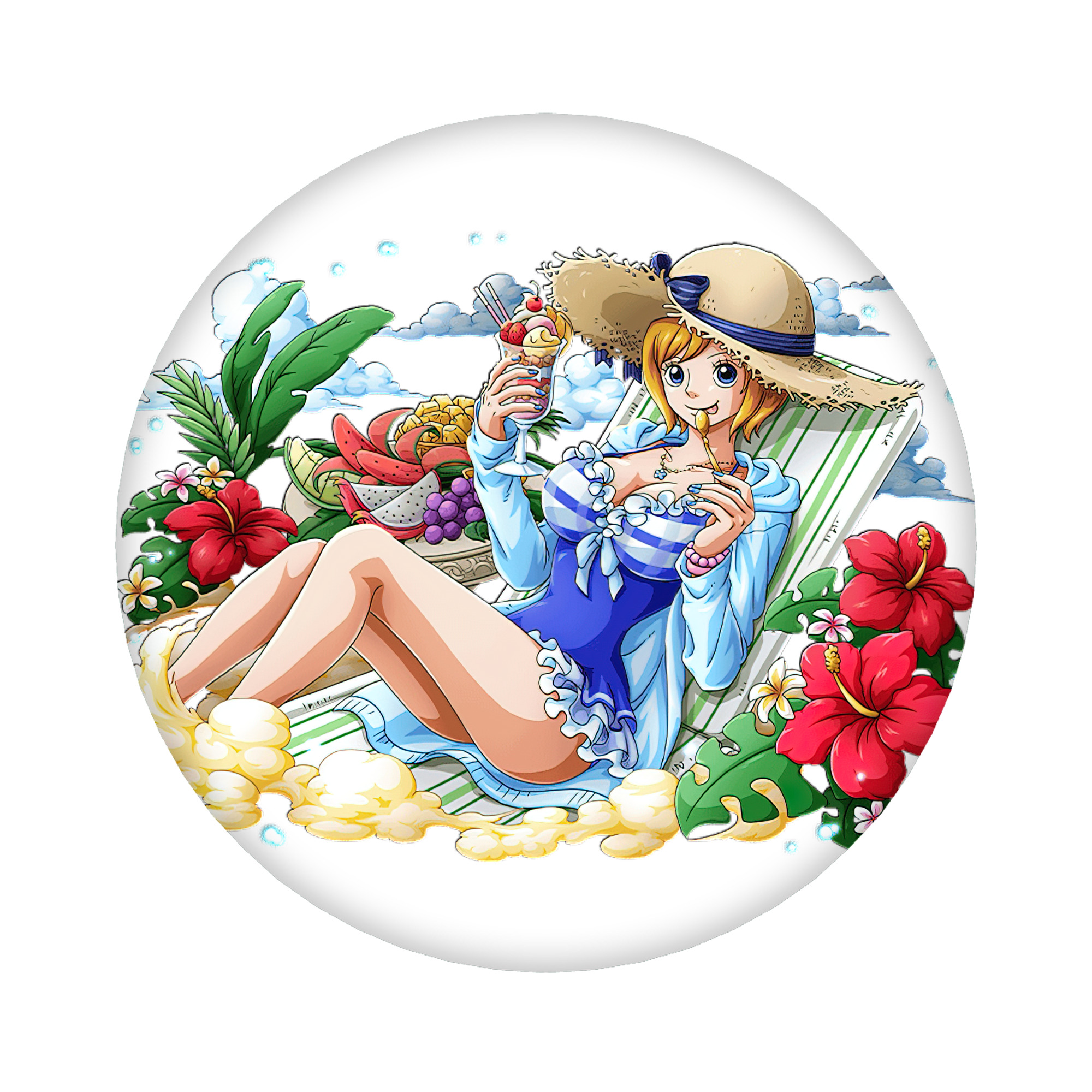 （画像用） ワンピース ナミ ONE PIECE Nami 6cm 缶バッジ 複数セット