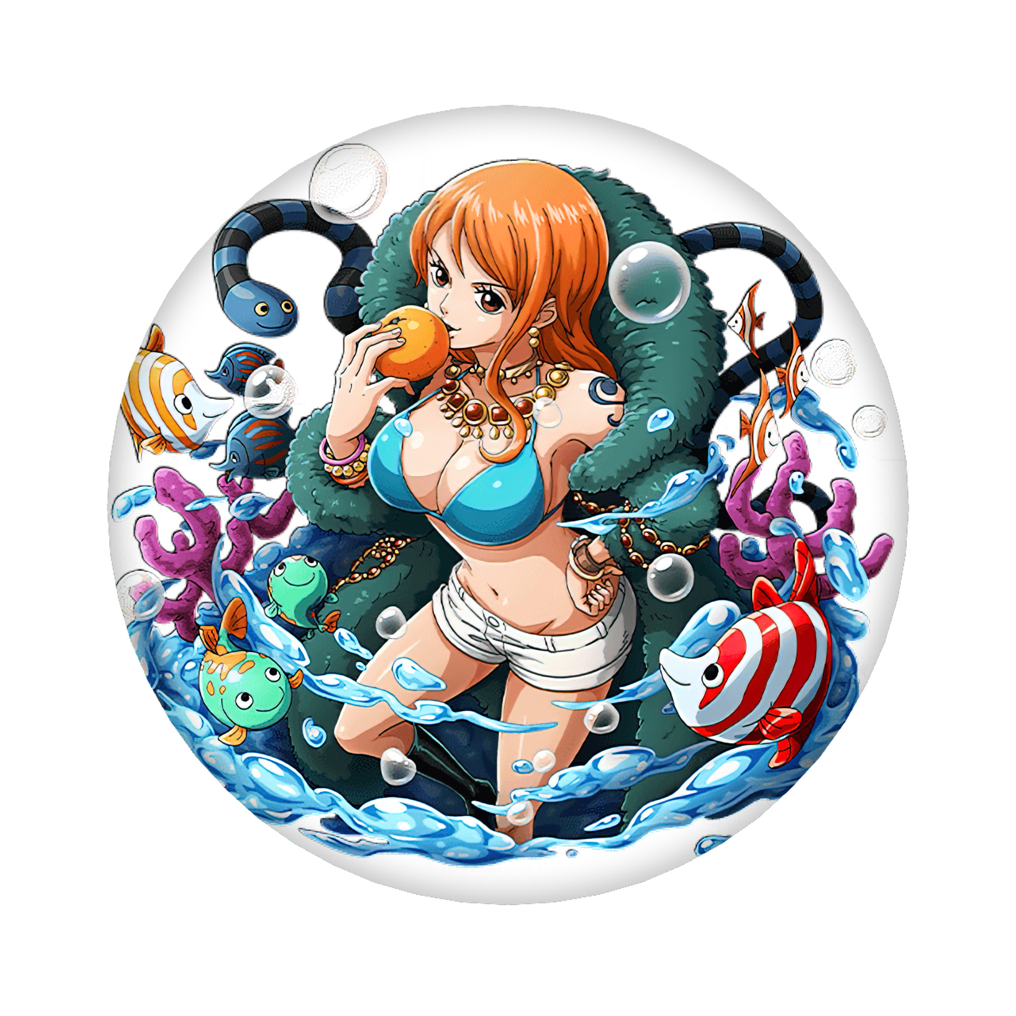 （画像用） ワンピース ナミ ONE PIECE Nami 6cm 缶バッジ 複数セット