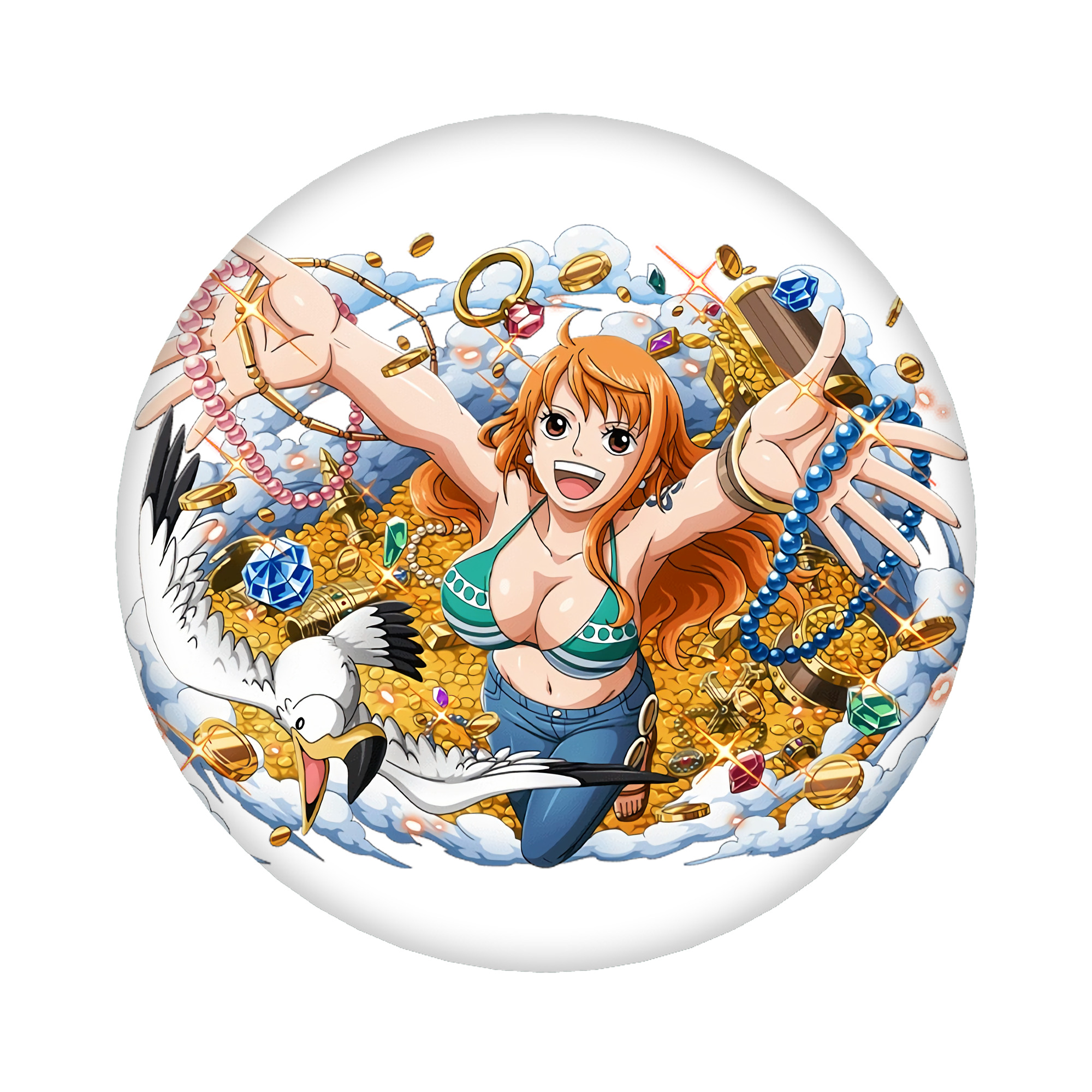 （画像用） ワンピース ナミ ONE PIECE Nami 6cm 缶バッジ 複数セット
