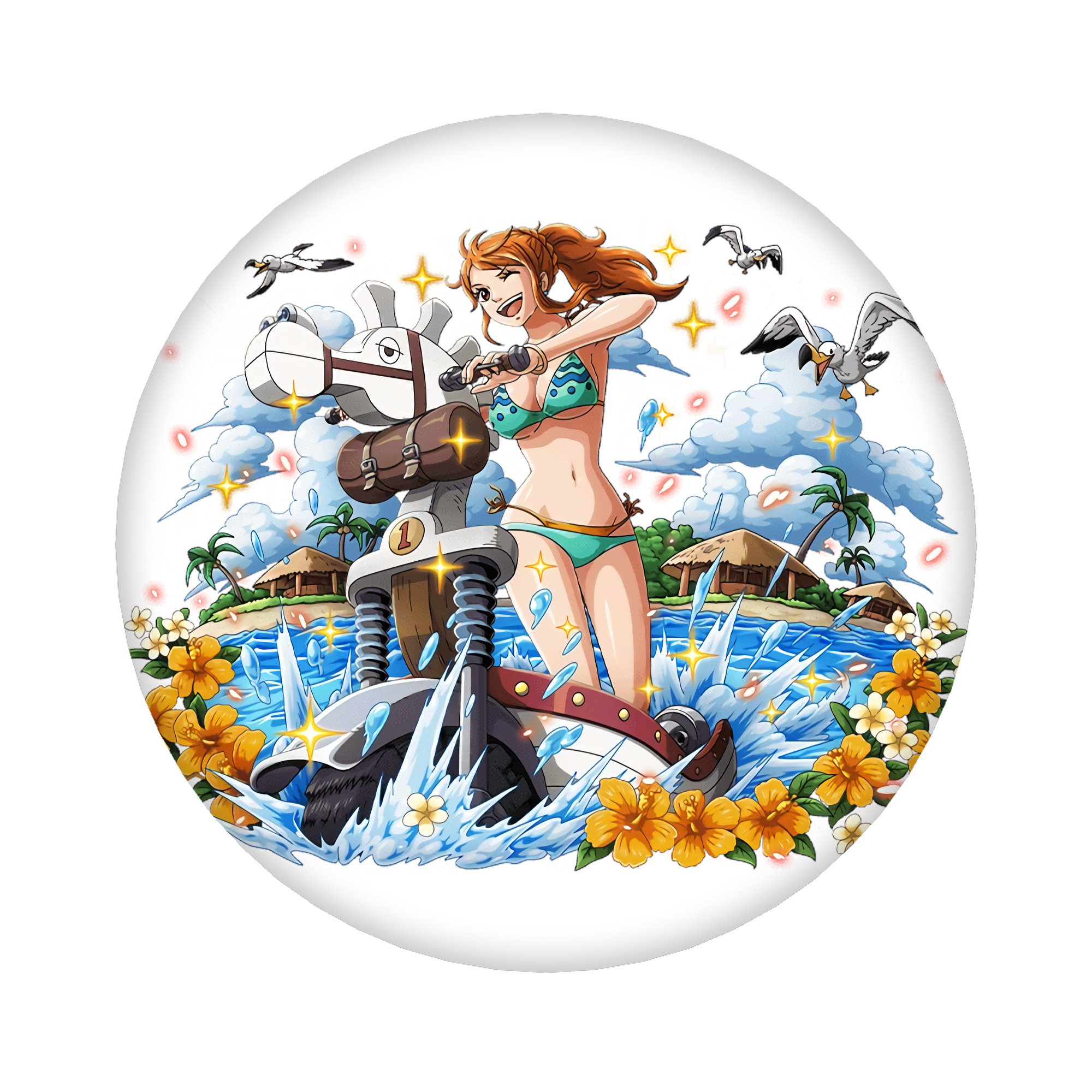 （画像用） ワンピース ナミ ONE PIECE Nami 6cm 缶バッジ 複数セット