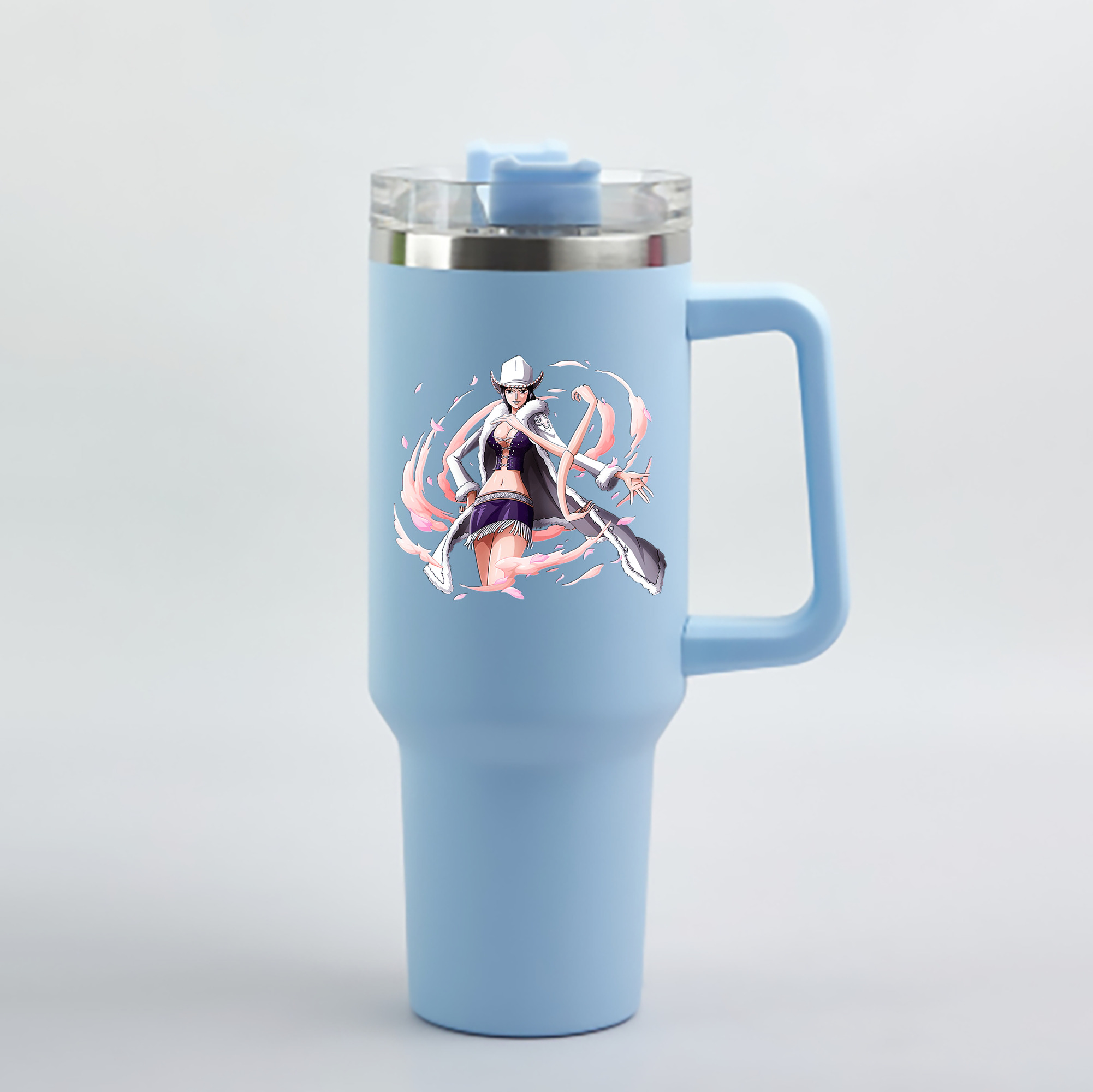 ワンピース ニコ・ロビン ONE PIECE Nico Robin 1200mL車用タンブラー - クリスタルステッカー（プラスチックストロー付き）