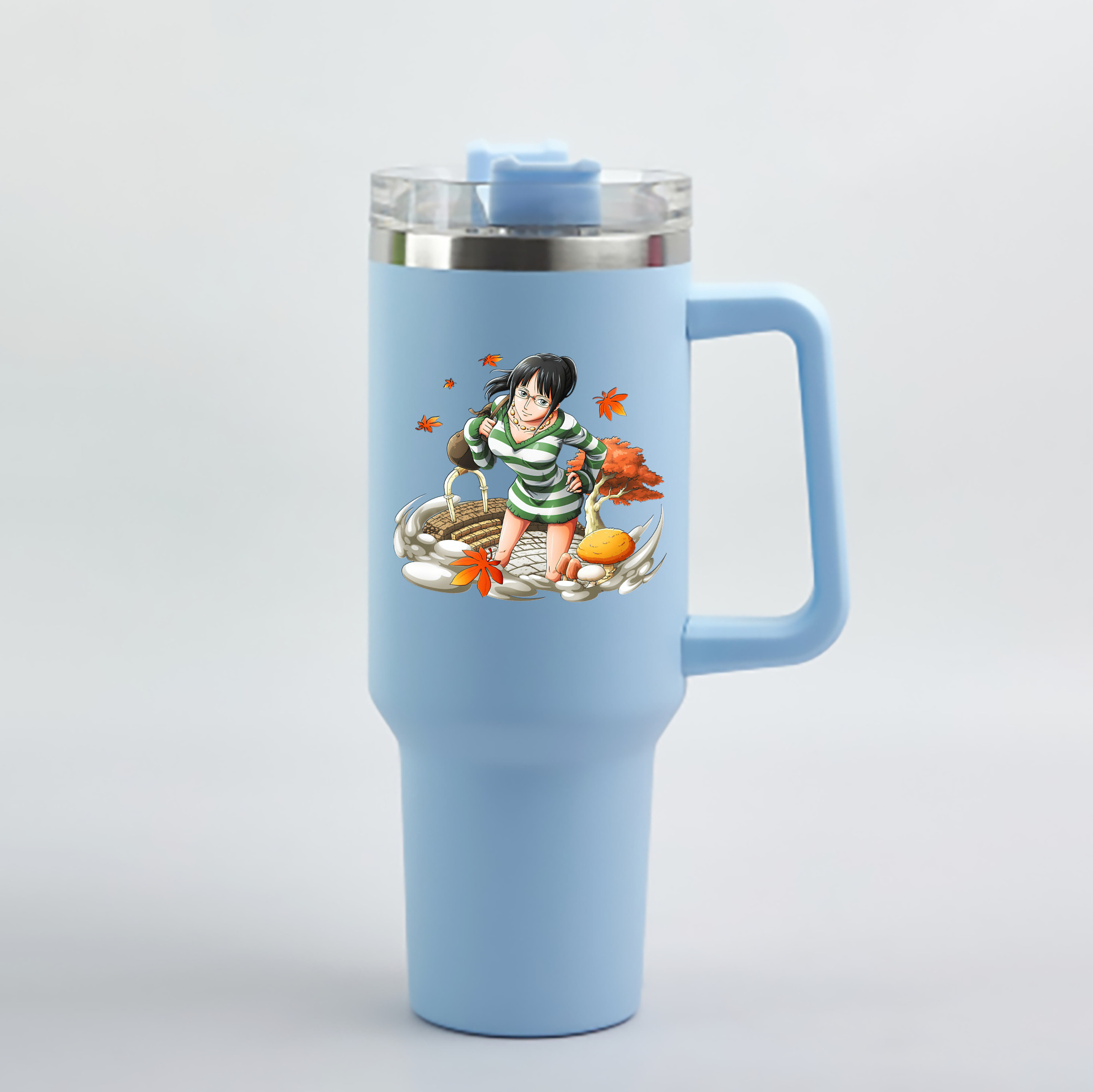 ワンピース ニコ・ロビン ONE PIECE Nico Robin 1200mL車用タンブラー - クリスタルステッカー（プラスチックストロー付き）