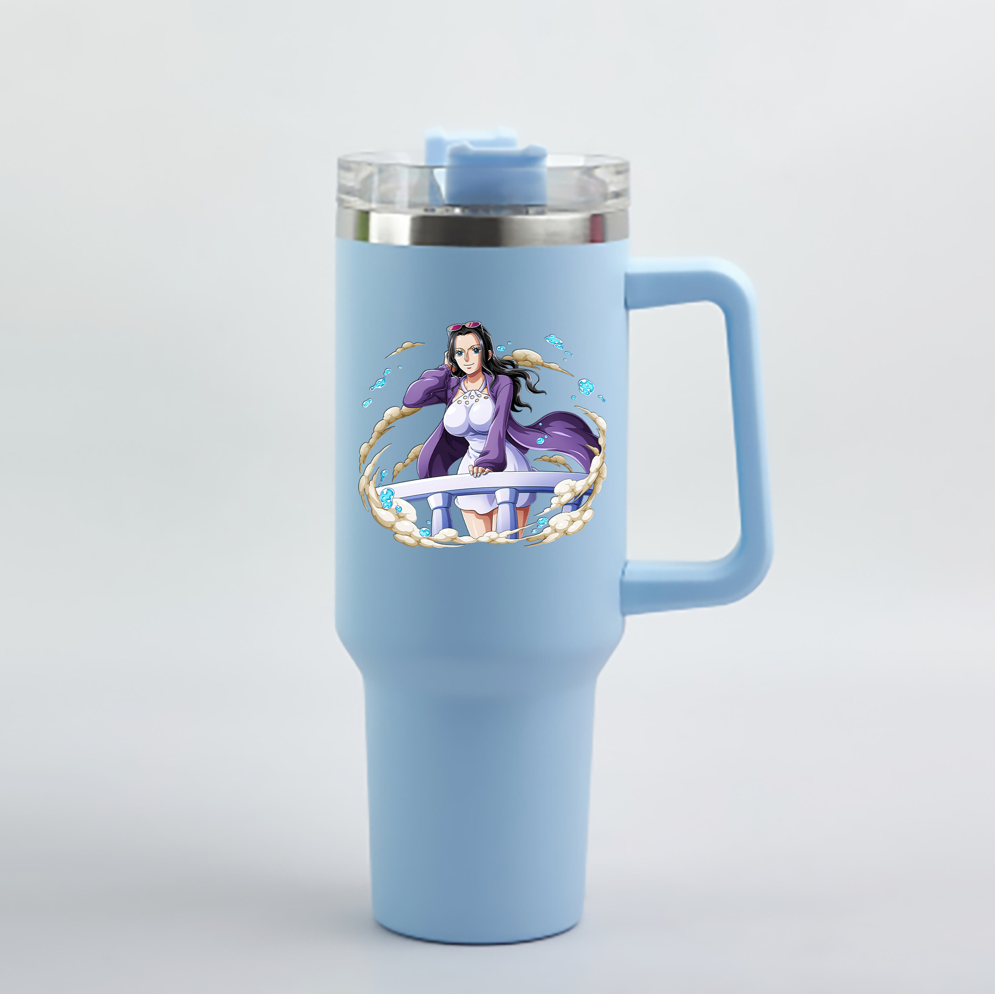 ワンピース ニコ・ロビン ONE PIECE Nico Robin 1200mL車用タンブラー - クリスタルステッカー（プラスチックストロー付き）