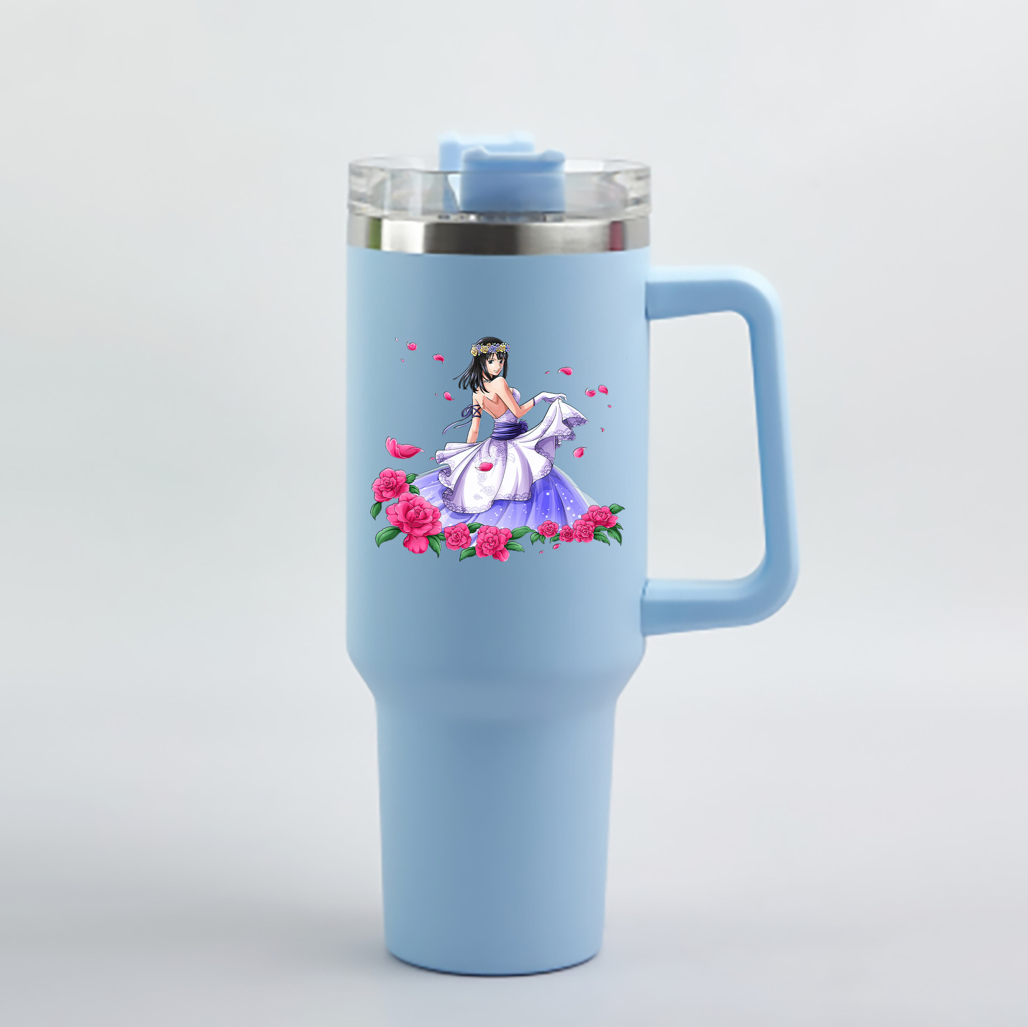 ワンピース ニコ・ロビン ONE PIECE Nico Robin 1200mL車用タンブラー - クリスタルステッカー（プラスチックストロー付き）