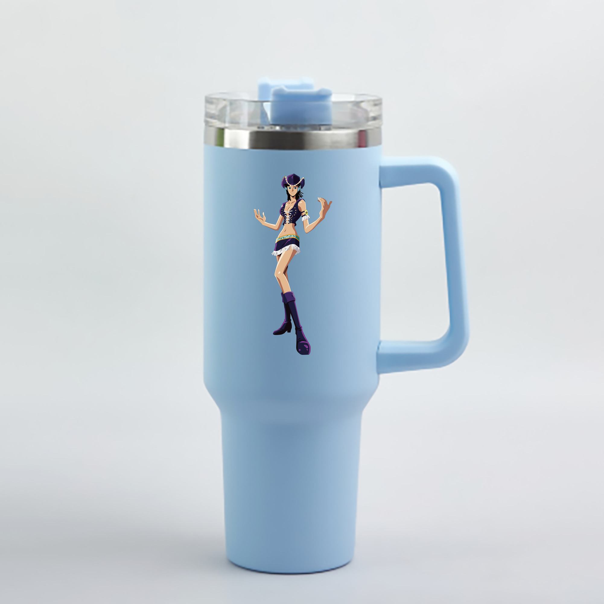 ワンピース ニコ・ロビン ONE PIECE Nico Robin 1200mL車用タンブラー - クリスタルステッカー（プラスチックストロー付き）