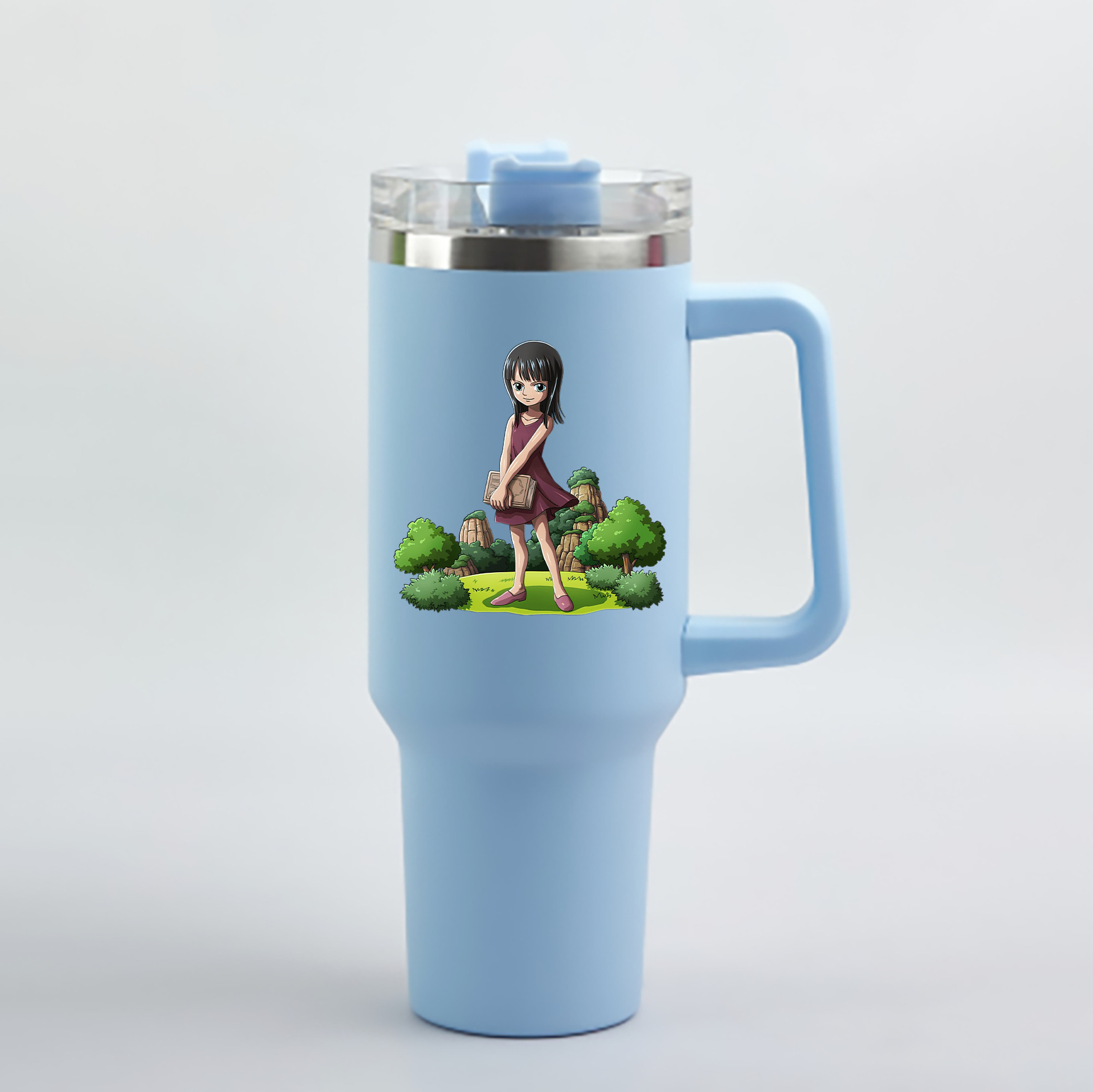 ワンピース ニコ・ロビン ONE PIECE Nico Robin 1200mL車用タンブラー - クリスタルステッカー（プラスチックストロー付き）