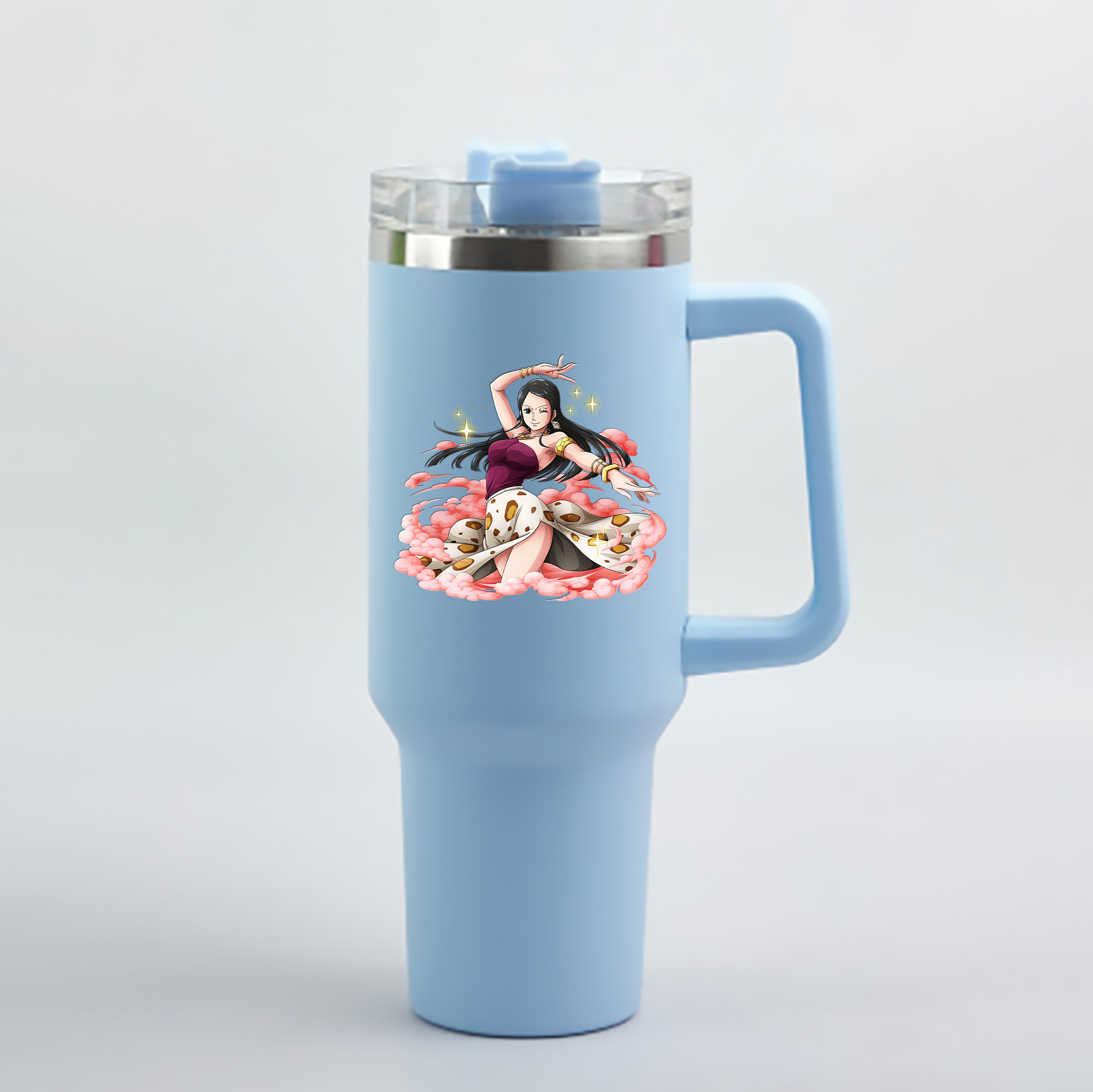ワンピース ニコ・ロビン ONE PIECE Nico Robin 1200mL車用タンブラー - クリスタルステッカー（プラスチックストロー付き）