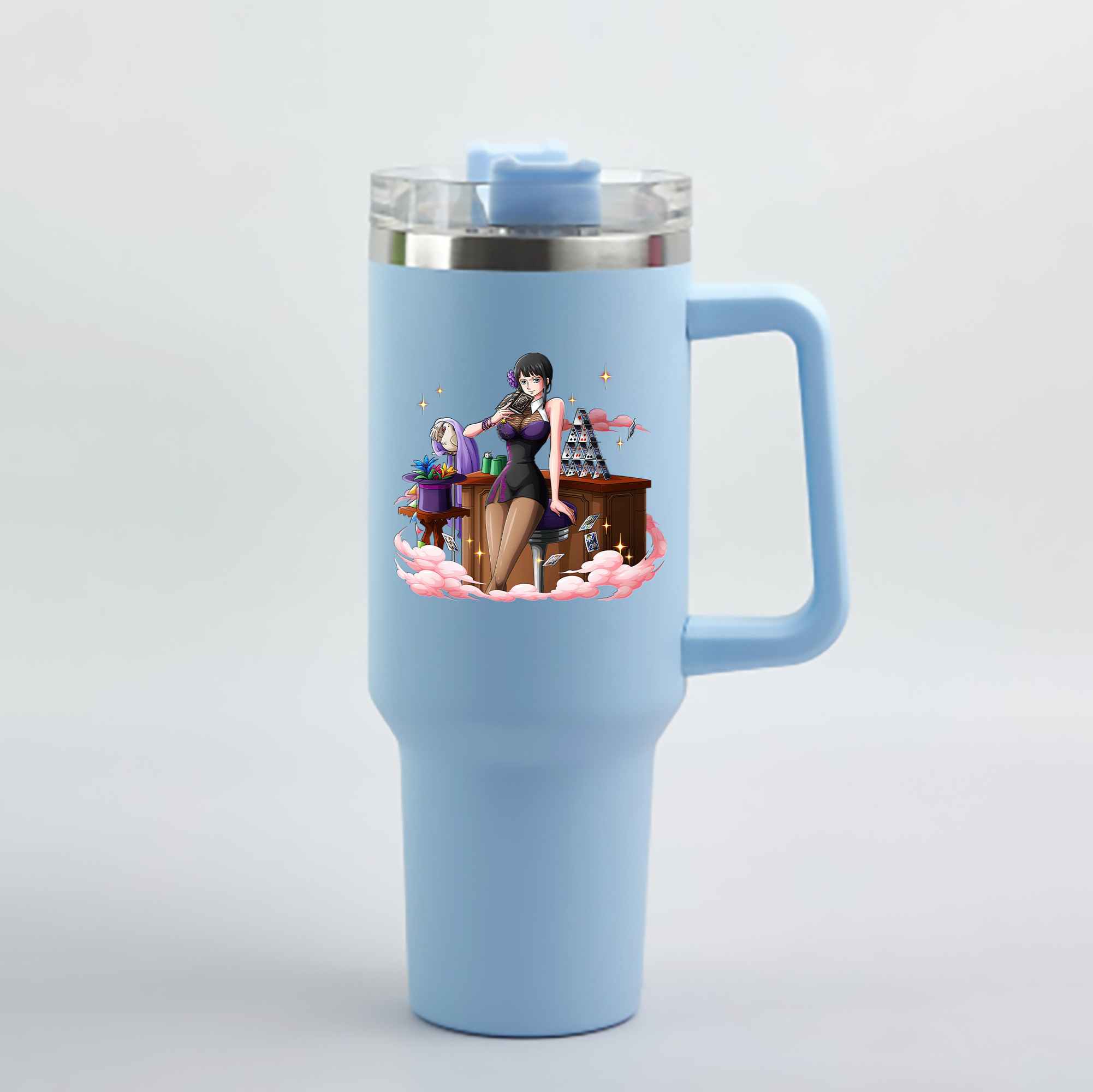 ワンピース ニコ・ロビン ONE PIECE Nico Robin 1200mL車用タンブラー - クリスタルステッカー（プラスチックストロー付き）