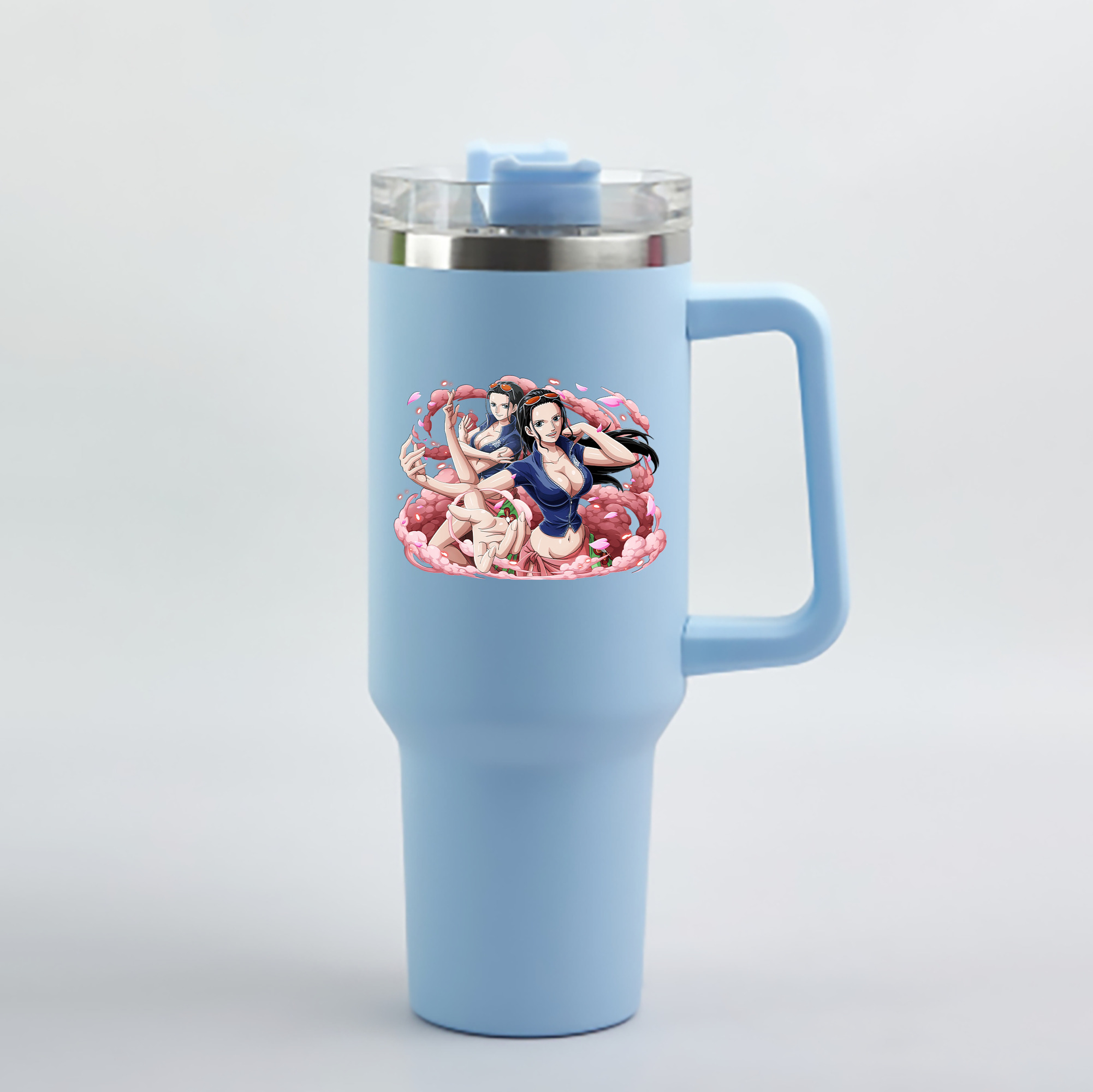 ワンピース ニコ・ロビン ONE PIECE Nico Robin 1200mL車用タンブラー - クリスタルステッカー（プラスチックストロー付き）