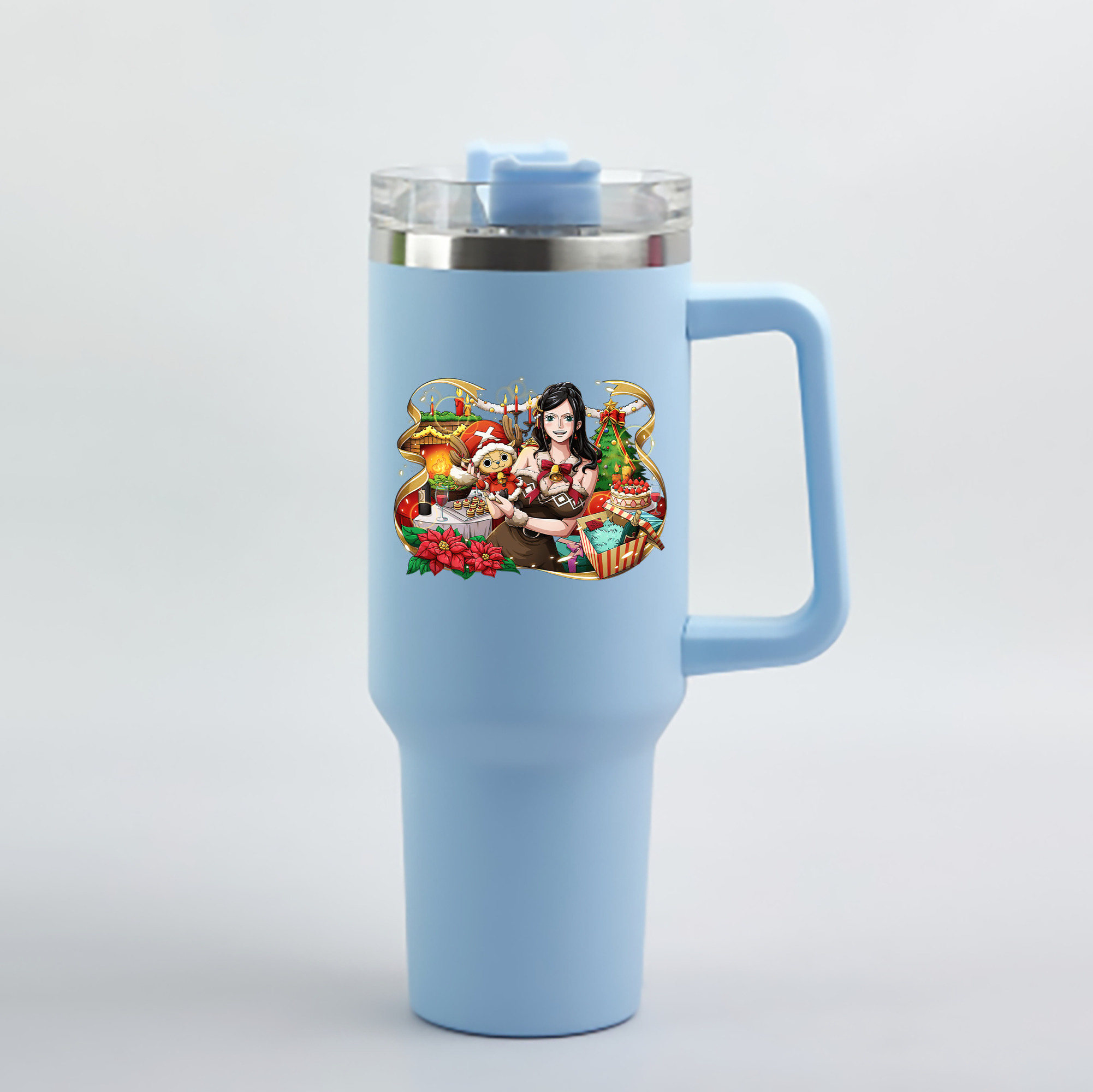 ワンピース ニコ・ロビン ONE PIECE Nico Robin 1200mL車用タンブラー - クリスタルステッカー（プラスチックストロー付き）