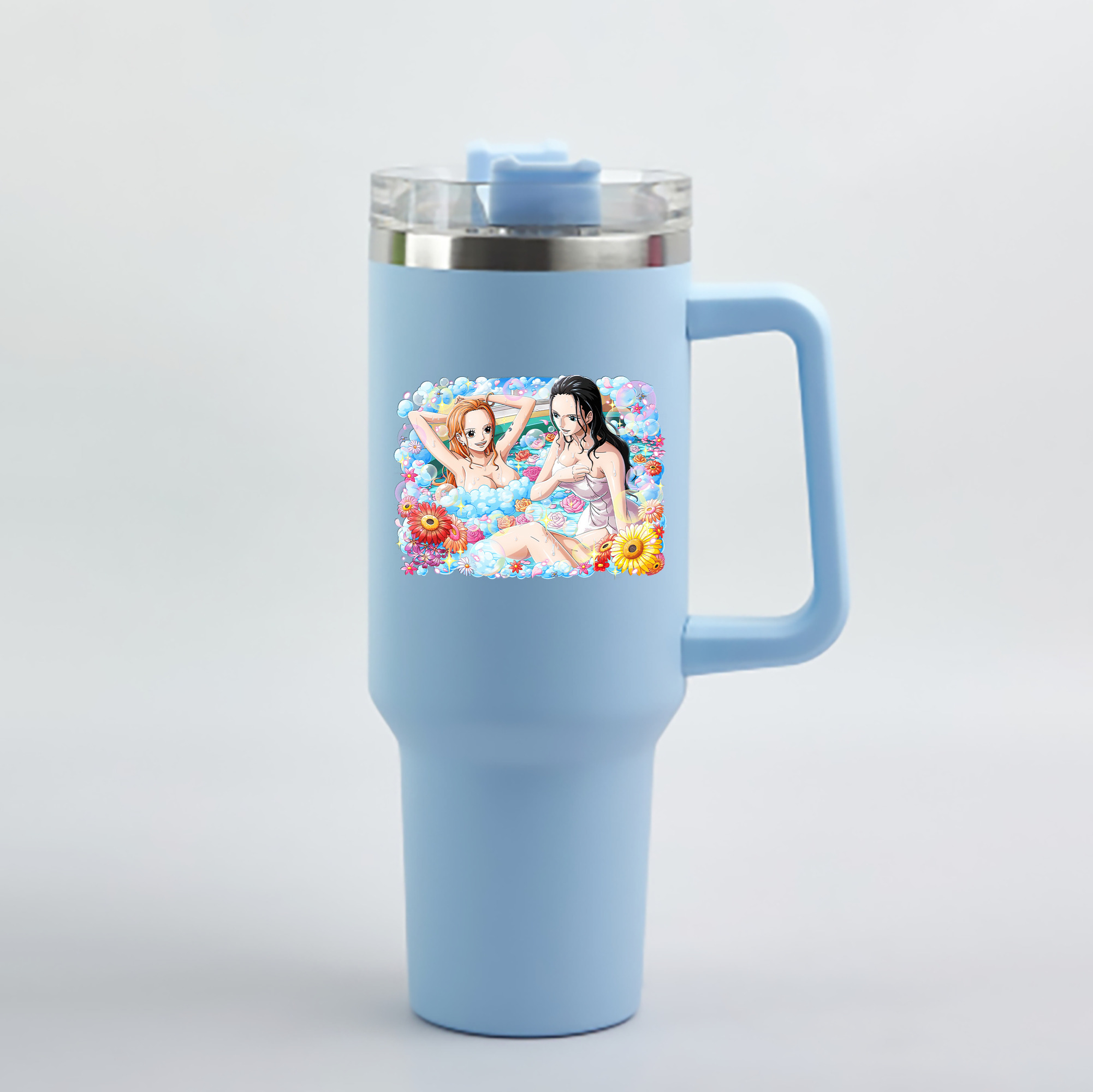 ワンピース ニコ・ロビン ONE PIECE Nico Robin 1200mL車用タンブラー - クリスタルステッカー（プラスチックストロー付き）