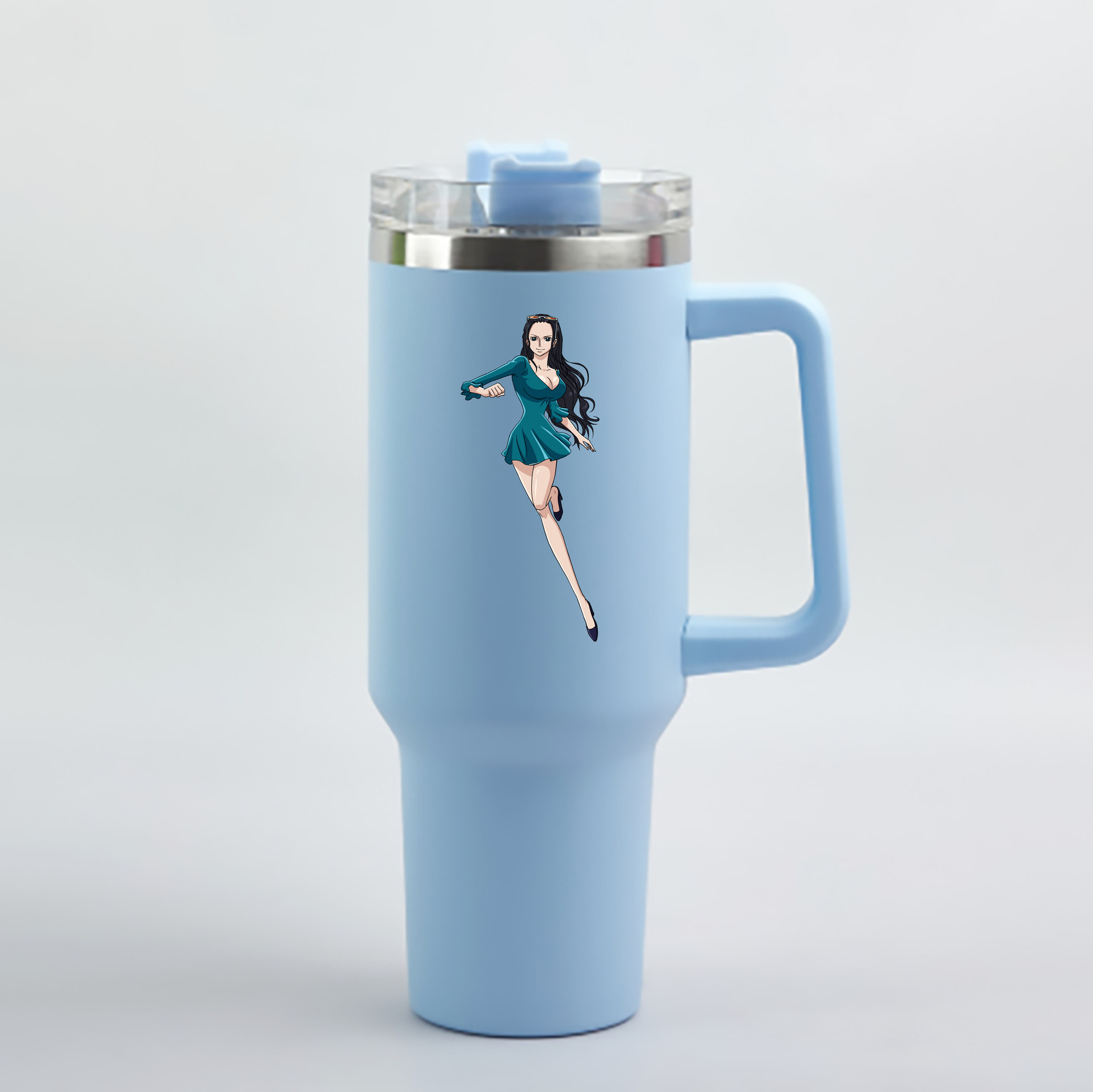 ワンピース ニコ・ロビン ONE PIECE Nico Robin 1200mL車用タンブラー - クリスタルステッカー（プラスチックストロー付き）