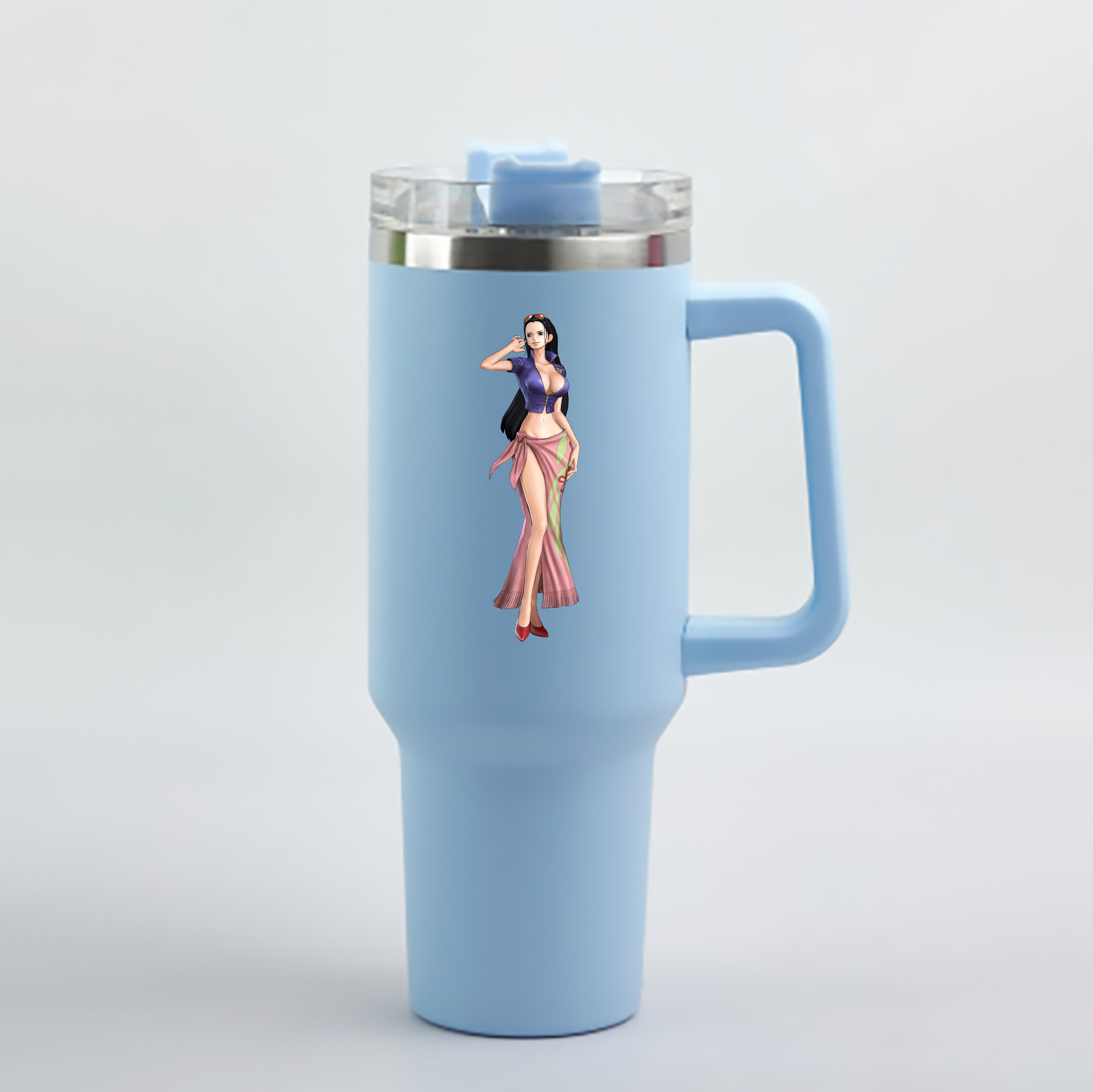 ワンピース ニコ・ロビン ONE PIECE Nico Robin 1200mL車用タンブラー - クリスタルステッカー（プラスチックストロー付き）