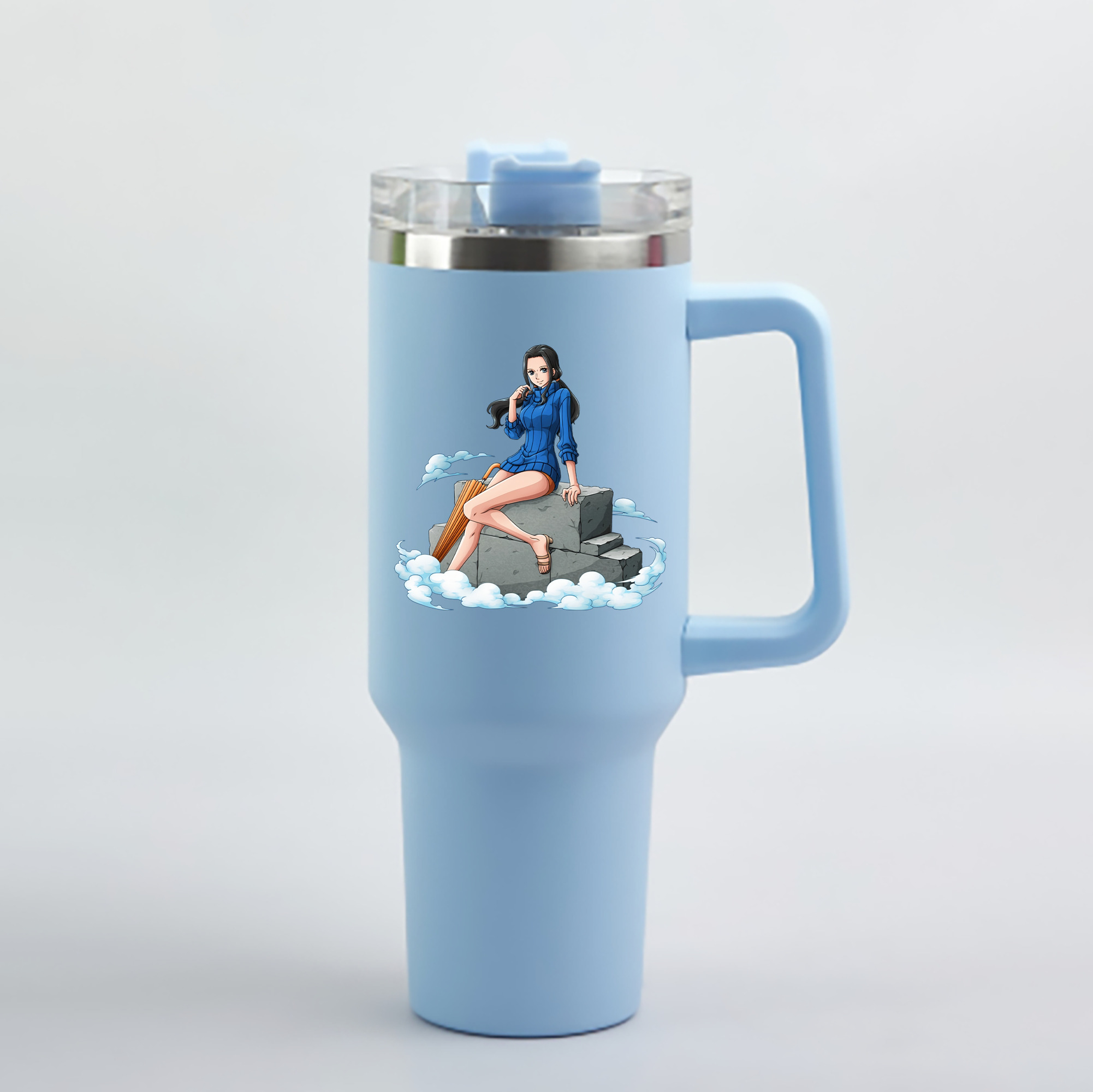 ワンピース ニコ・ロビン ONE PIECE Nico Robin 1200mL車用タンブラー - クリスタルステッカー（プラスチックストロー付き）