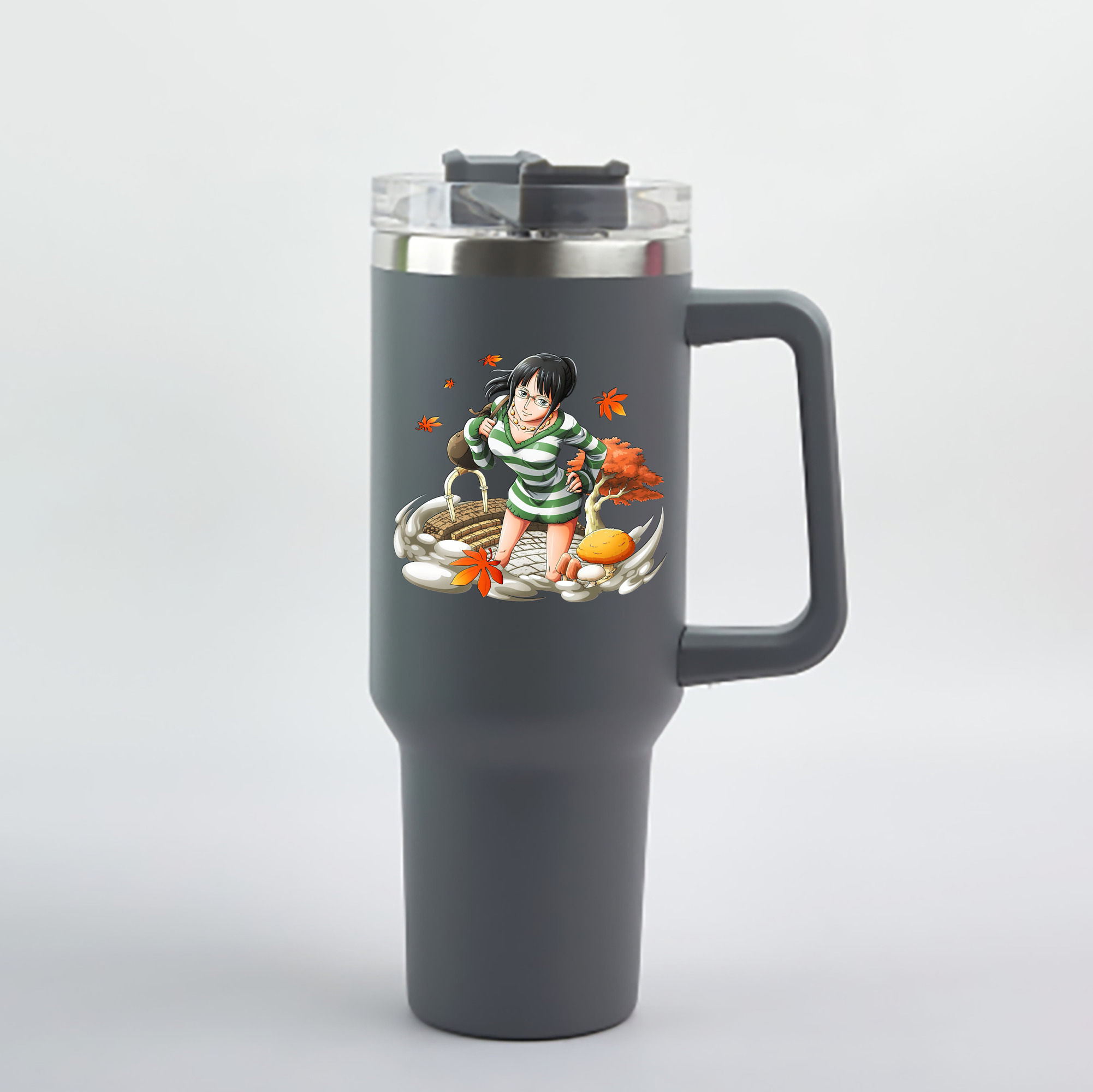ワンピース ニコ・ロビン ONE PIECE Nico Robin 1200mL車用タンブラー - クリスタルステッカー（プラスチックストロー付き）