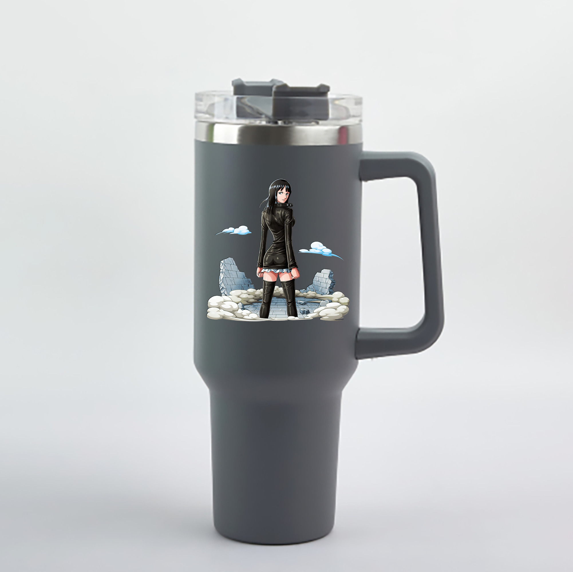 ワンピース ニコ・ロビン ONE PIECE Nico Robin 1200mL車用タンブラー - クリスタルステッカー（プラスチックストロー付き）