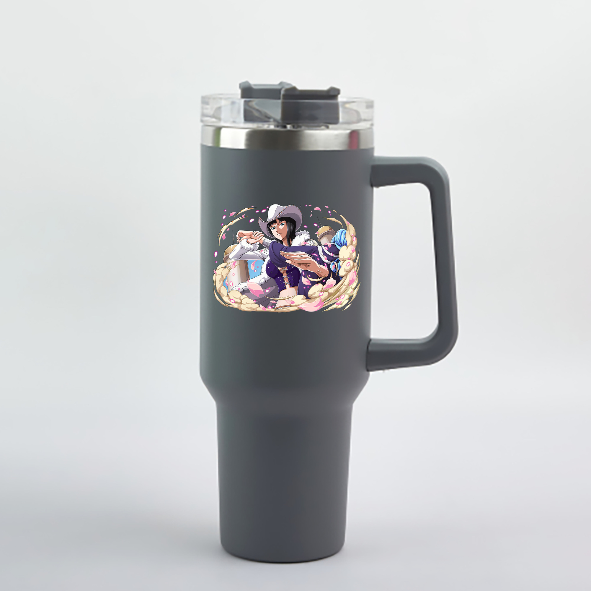 ワンピース ニコ・ロビン ONE PIECE Nico Robin 1200mL車用タンブラー - クリスタルステッカー（プラスチックストロー付き）