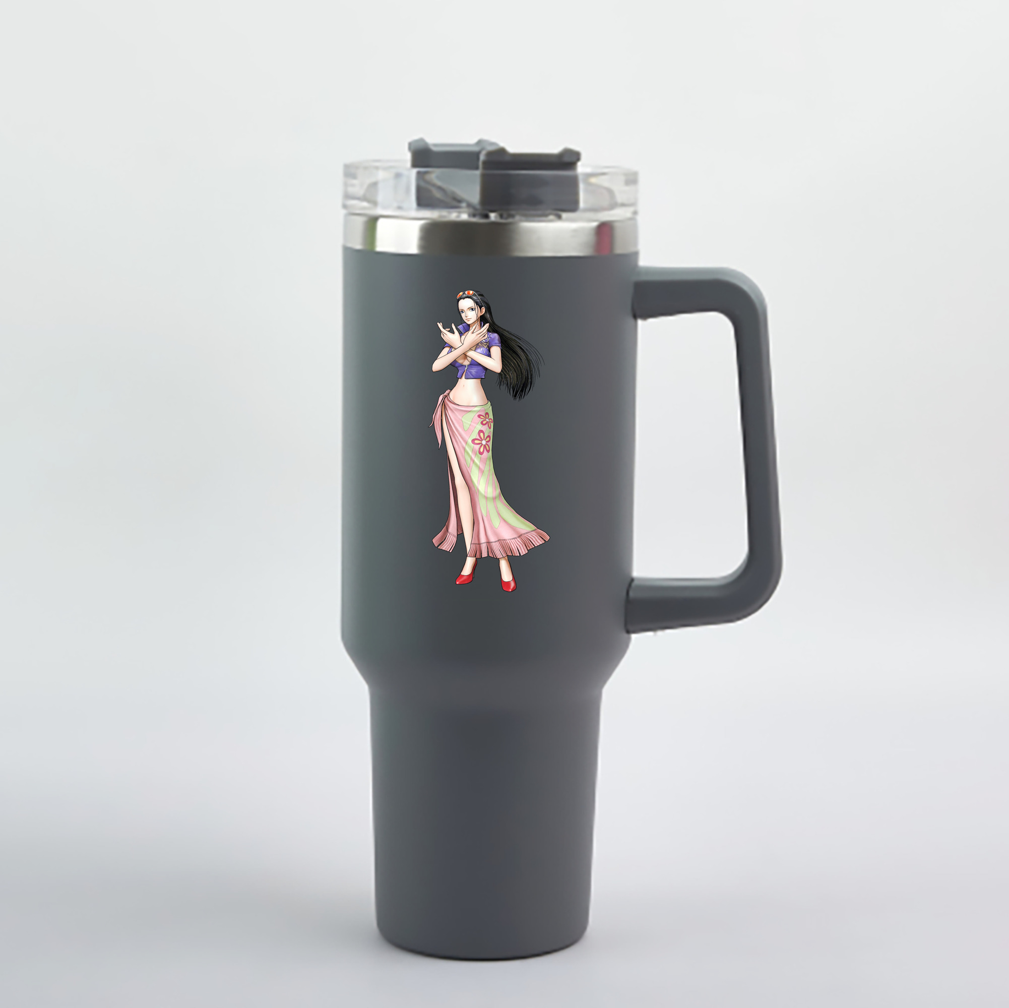ワンピース ニコ・ロビン ONE PIECE Nico Robin 1200mL車用タンブラー - クリスタルステッカー（プラスチックストロー付き）