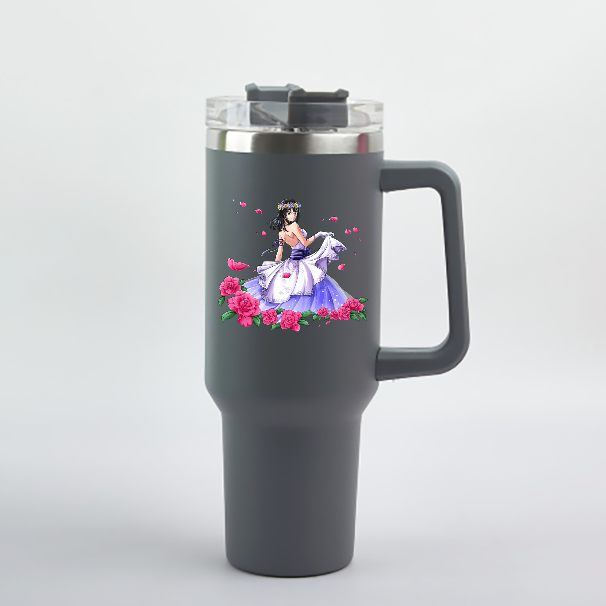 ワンピース ニコ・ロビン ONE PIECE Nico Robin 1200mL車用タンブラー - クリスタルステッカー（プラスチックストロー付き）