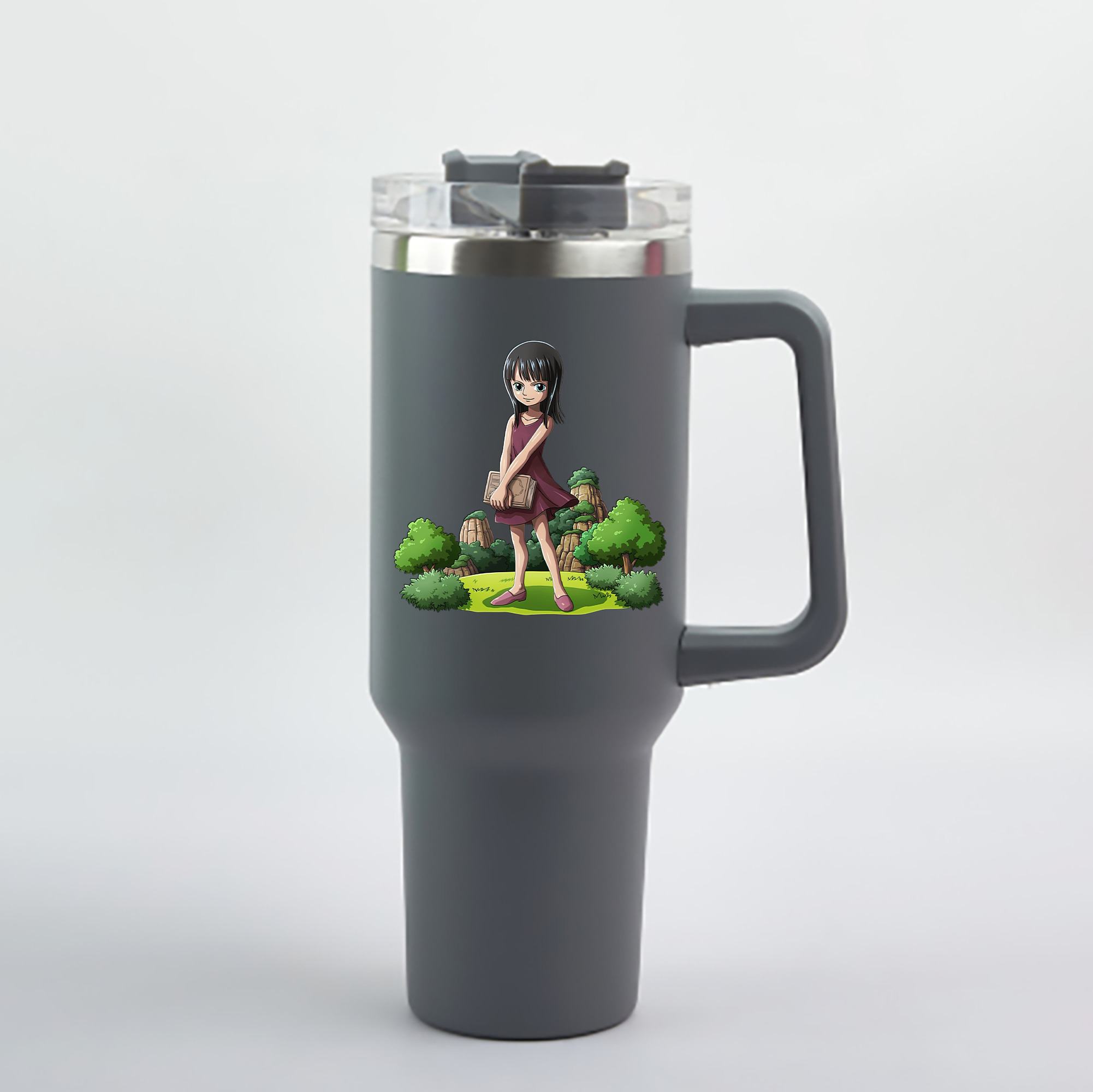 ワンピース ニコ・ロビン ONE PIECE Nico Robin 1200mL車用タンブラー - クリスタルステッカー（プラスチックストロー付き）