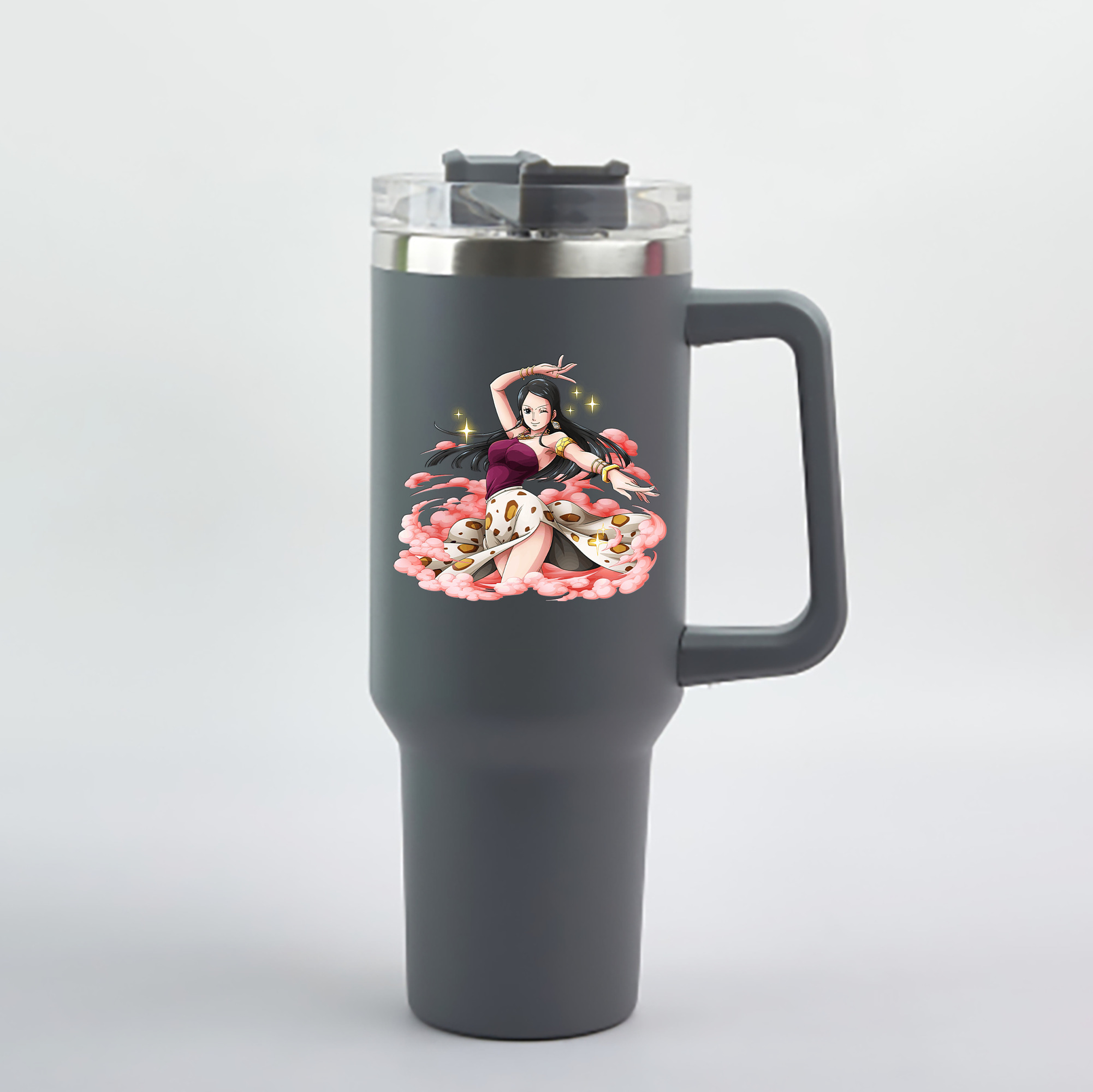 ワンピース ニコ・ロビン ONE PIECE Nico Robin 1200mL車用タンブラー - クリスタルステッカー（プラスチックストロー付き）