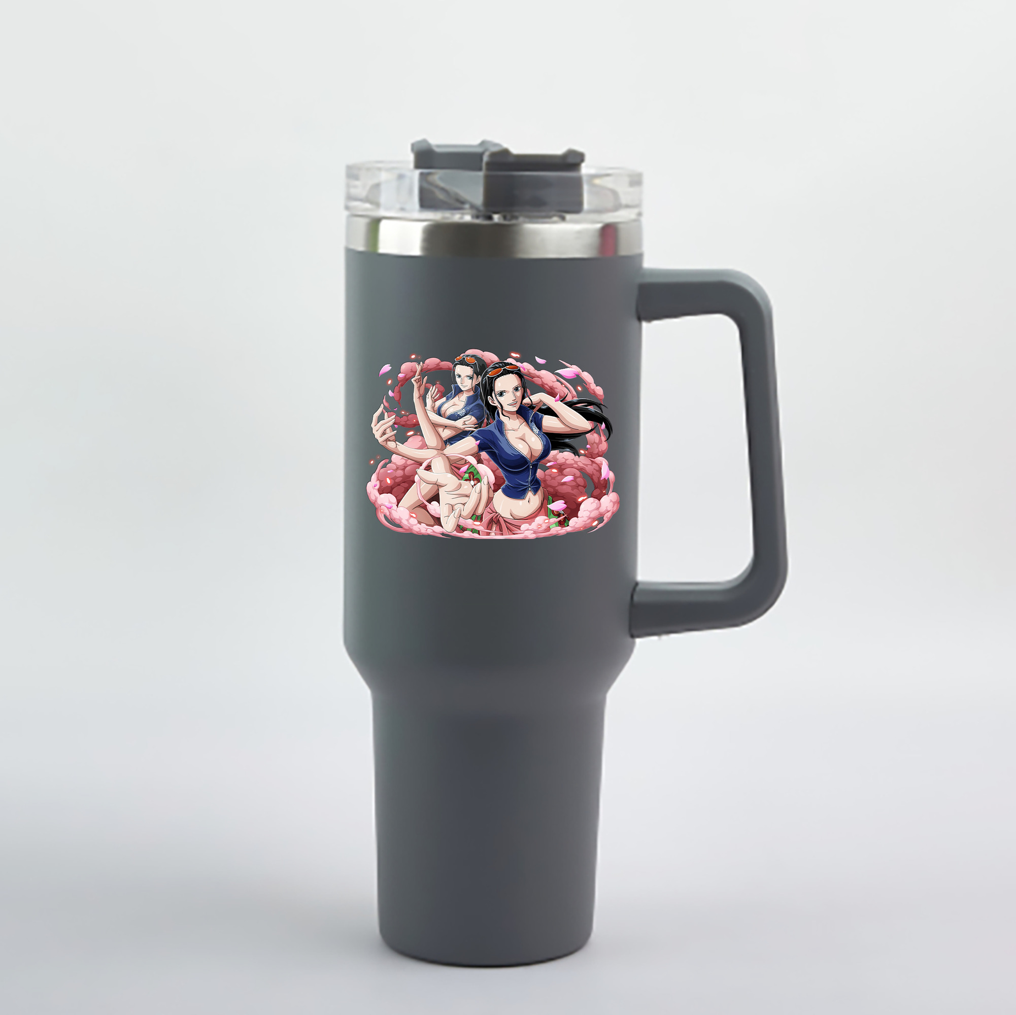 ワンピース ニコ・ロビン ONE PIECE Nico Robin 1200mL車用タンブラー - クリスタルステッカー（プラスチックストロー付き）