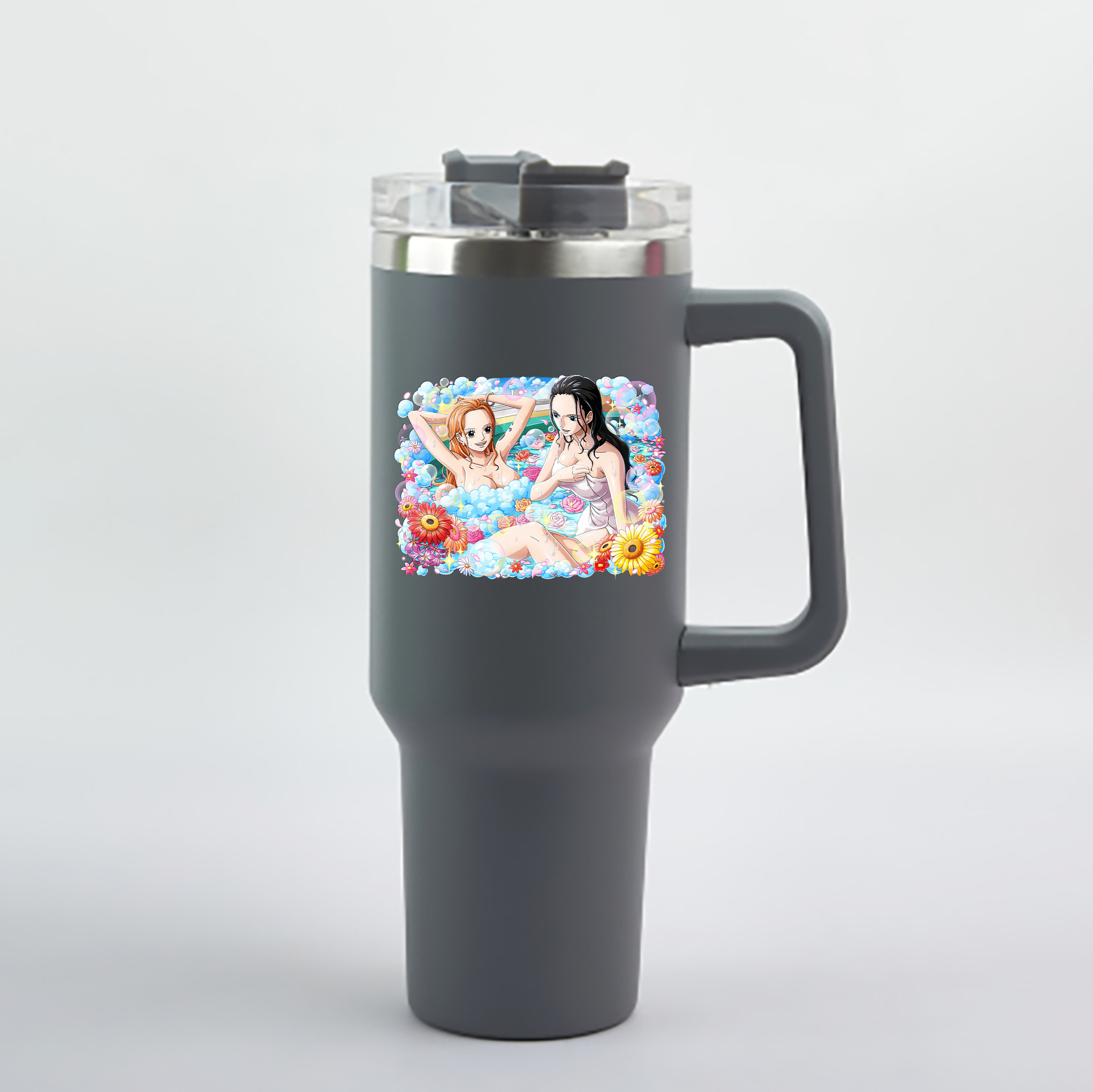 ワンピース ニコ・ロビン ONE PIECE Nico Robin 1200mL車用タンブラー - クリスタルステッカー（プラスチックストロー付き）