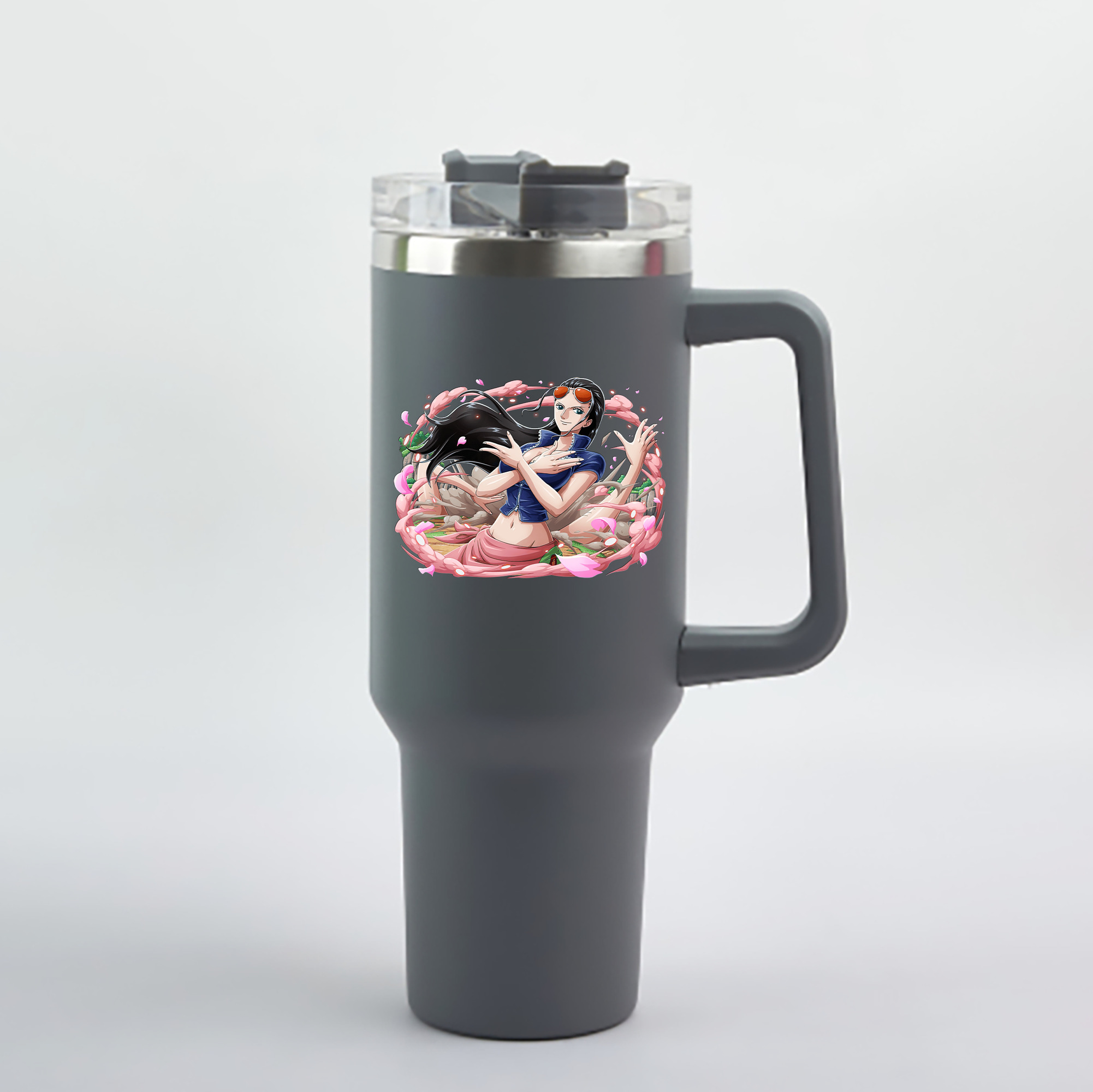 ワンピース ニコ・ロビン ONE PIECE Nico Robin 1200mL車用タンブラー - クリスタルステッカー（プラスチックストロー付き）