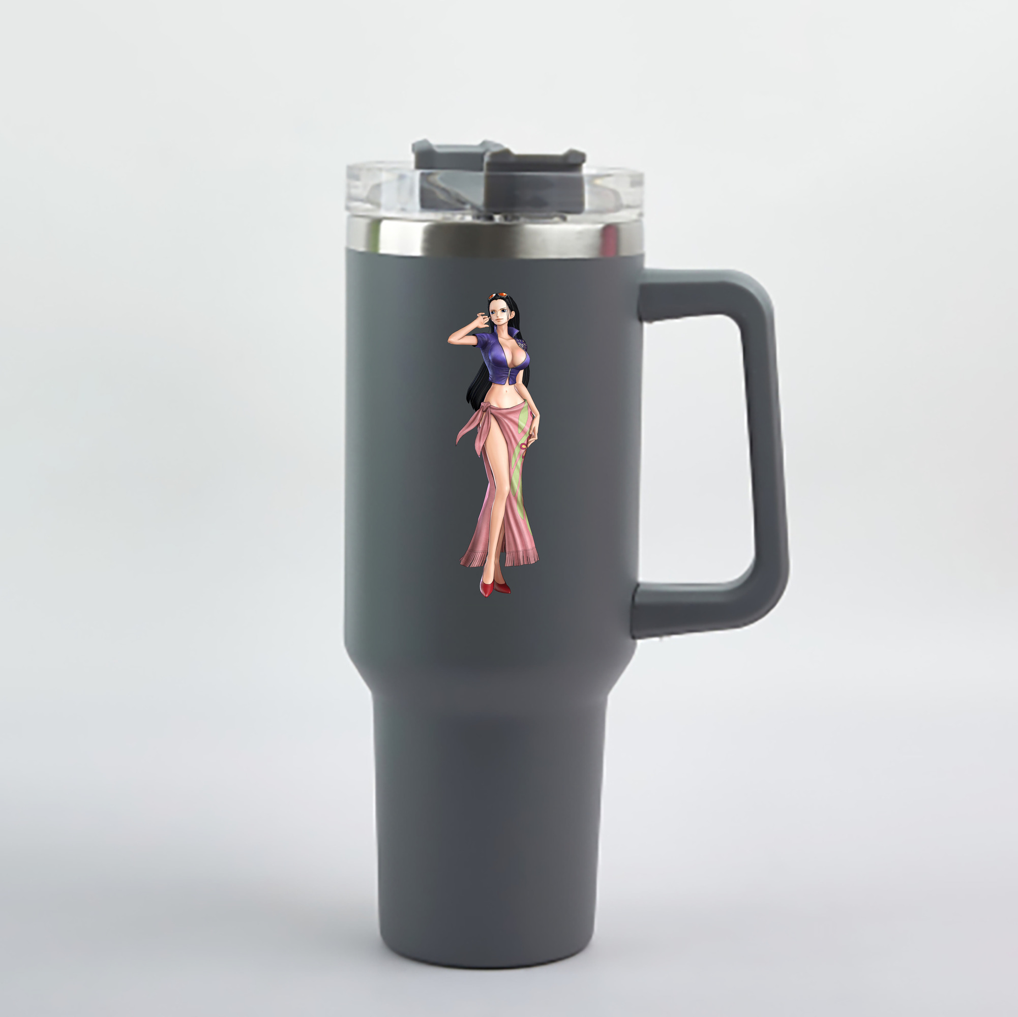 ワンピース ニコ・ロビン ONE PIECE Nico Robin 1200mL車用タンブラー - クリスタルステッカー（プラスチックストロー付き）