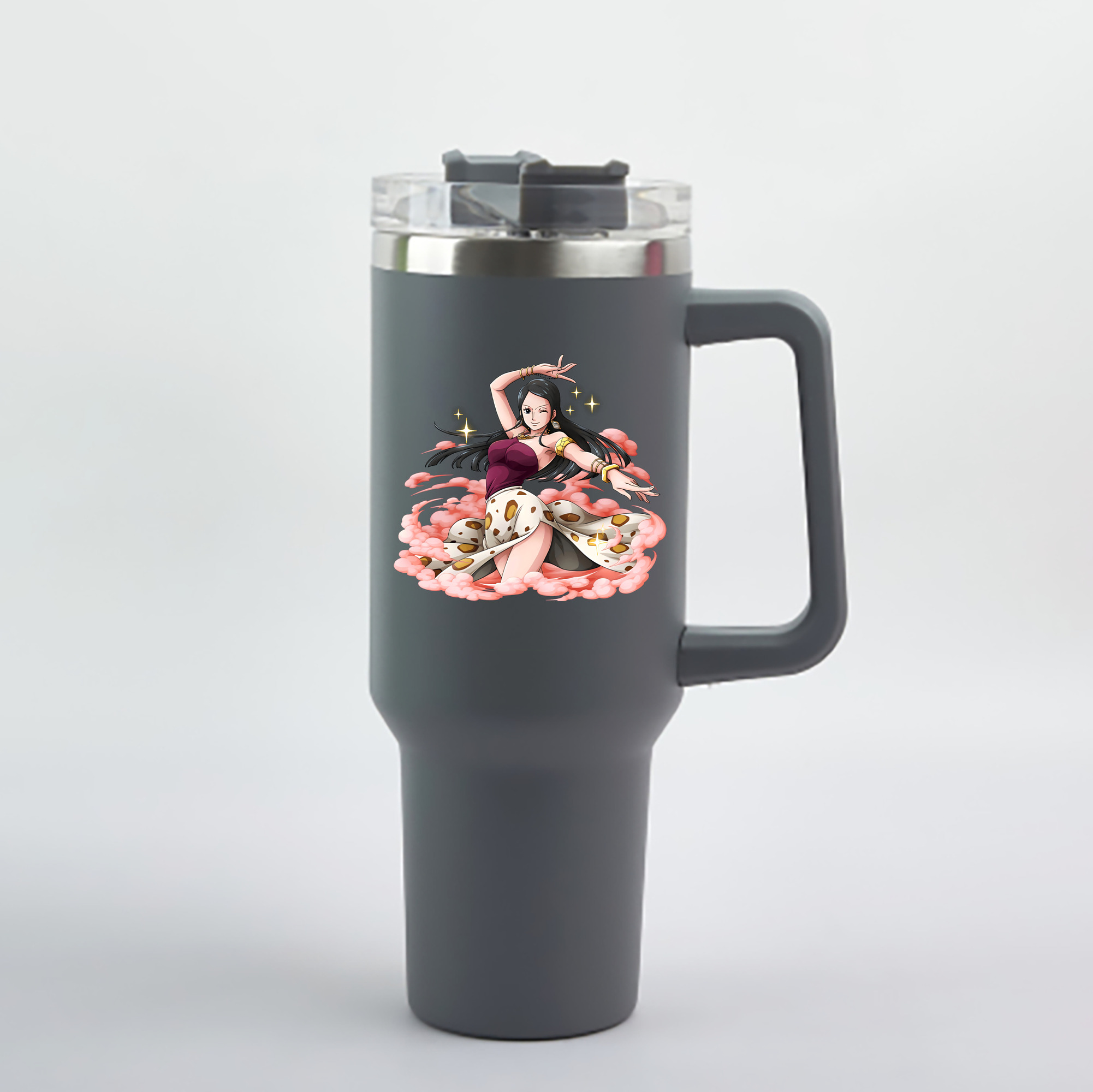 ワンピース ニコ・ロビン ONE PIECE Nico Robin 1200mL車用タンブラー - クリスタルステッカー（プラスチックストロー付き）