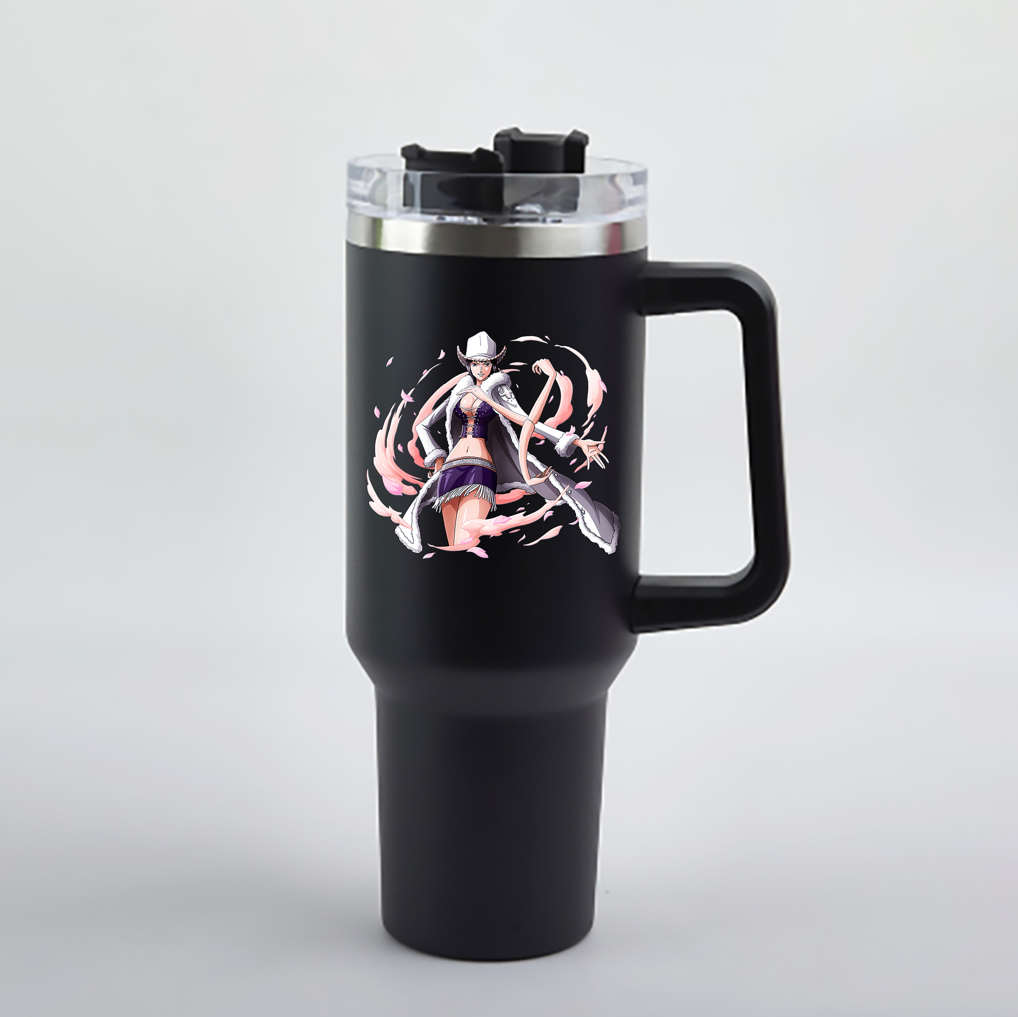 ワンピース ニコ・ロビン ONE PIECE Nico Robin 1200mL車用タンブラー - クリスタルステッカー（プラスチックストロー付き）