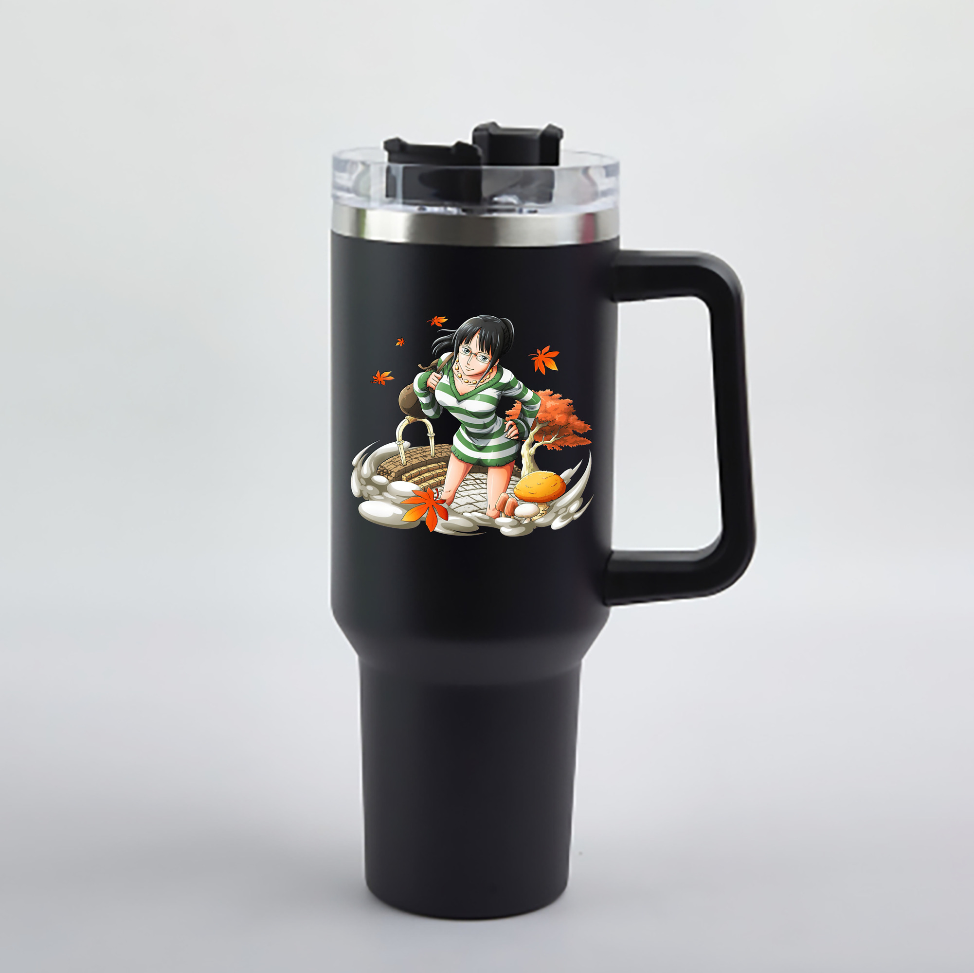 ワンピース ニコ・ロビン ONE PIECE Nico Robin 1200mL車用タンブラー - クリスタルステッカー（プラスチックストロー付き）