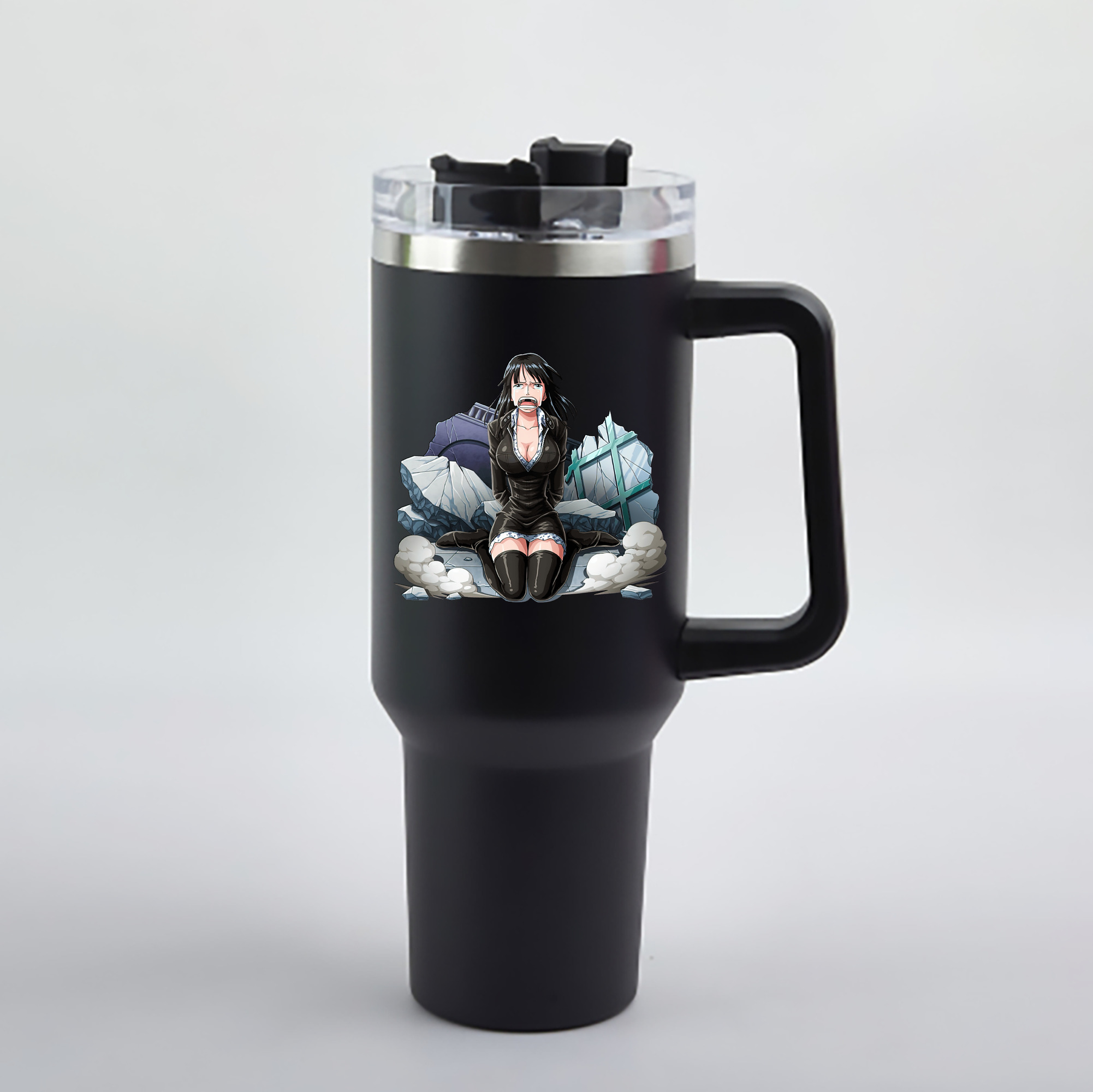 ワンピース ニコ・ロビン ONE PIECE Nico Robin 1200mL車用タンブラー - クリスタルステッカー（プラスチックストロー付き）