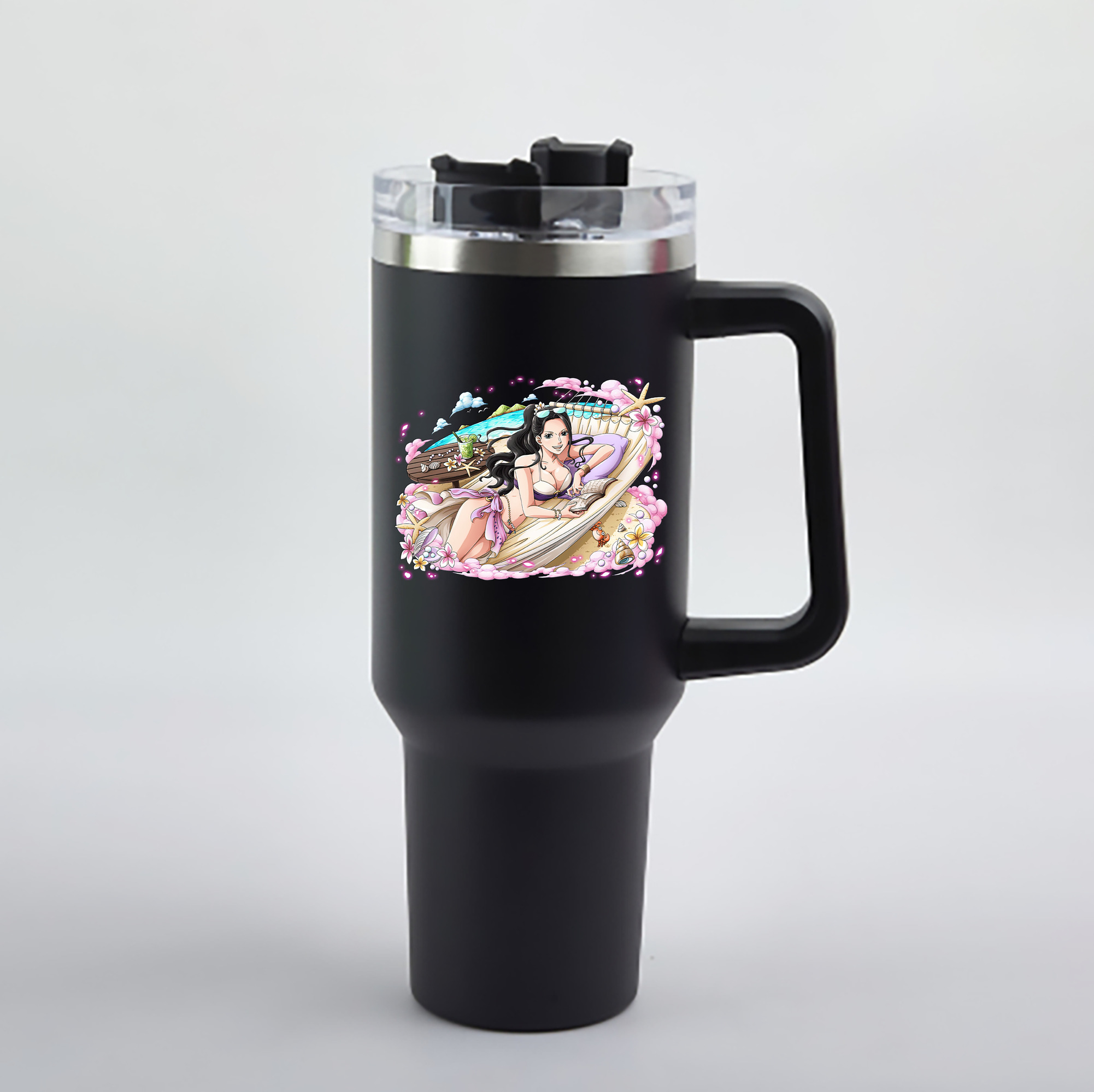 ワンピース ニコ・ロビン ONE PIECE Nico Robin 1200mL車用タンブラー - クリスタルステッカー（プラスチックストロー付き）