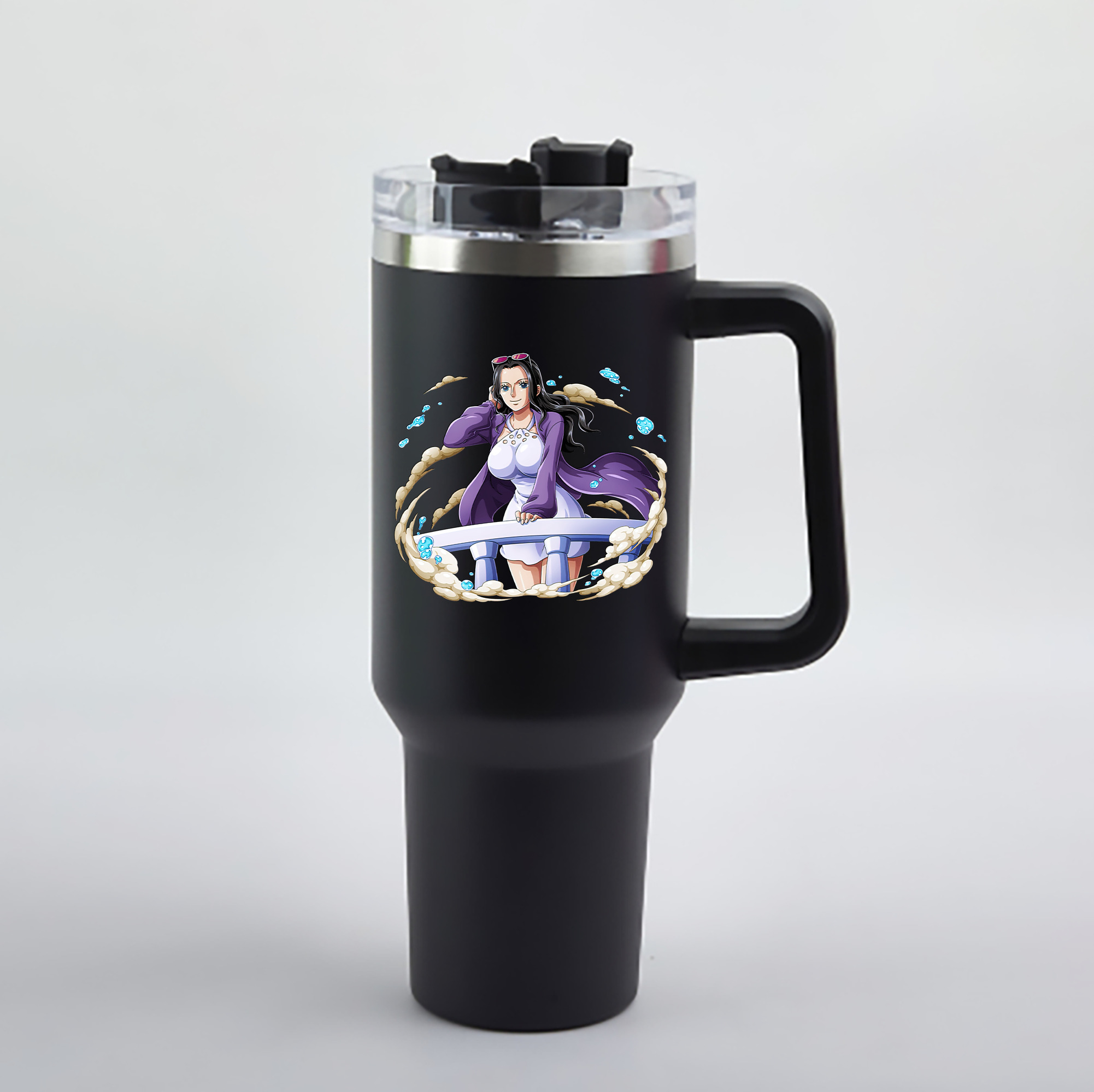 ワンピース ニコ・ロビン ONE PIECE Nico Robin 1200mL車用タンブラー - クリスタルステッカー（プラスチックストロー付き）