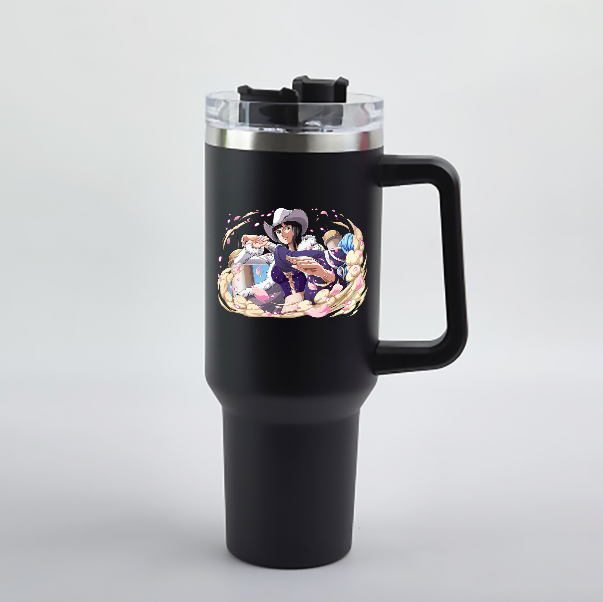 ワンピース ニコ・ロビン ONE PIECE Nico Robin 1200mL車用タンブラー - クリスタルステッカー（プラスチックストロー付き）
