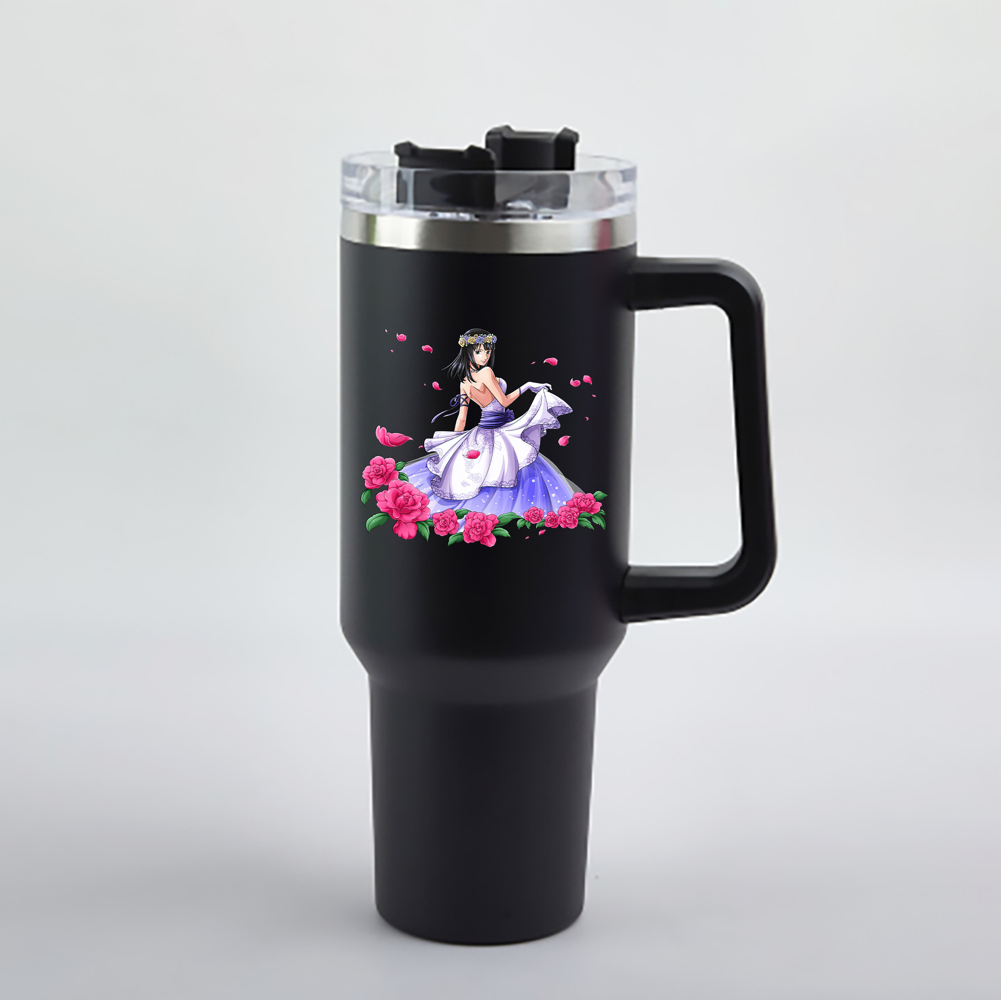 ワンピース ニコ・ロビン ONE PIECE Nico Robin 1200mL車用タンブラー - クリスタルステッカー（プラスチックストロー付き）
